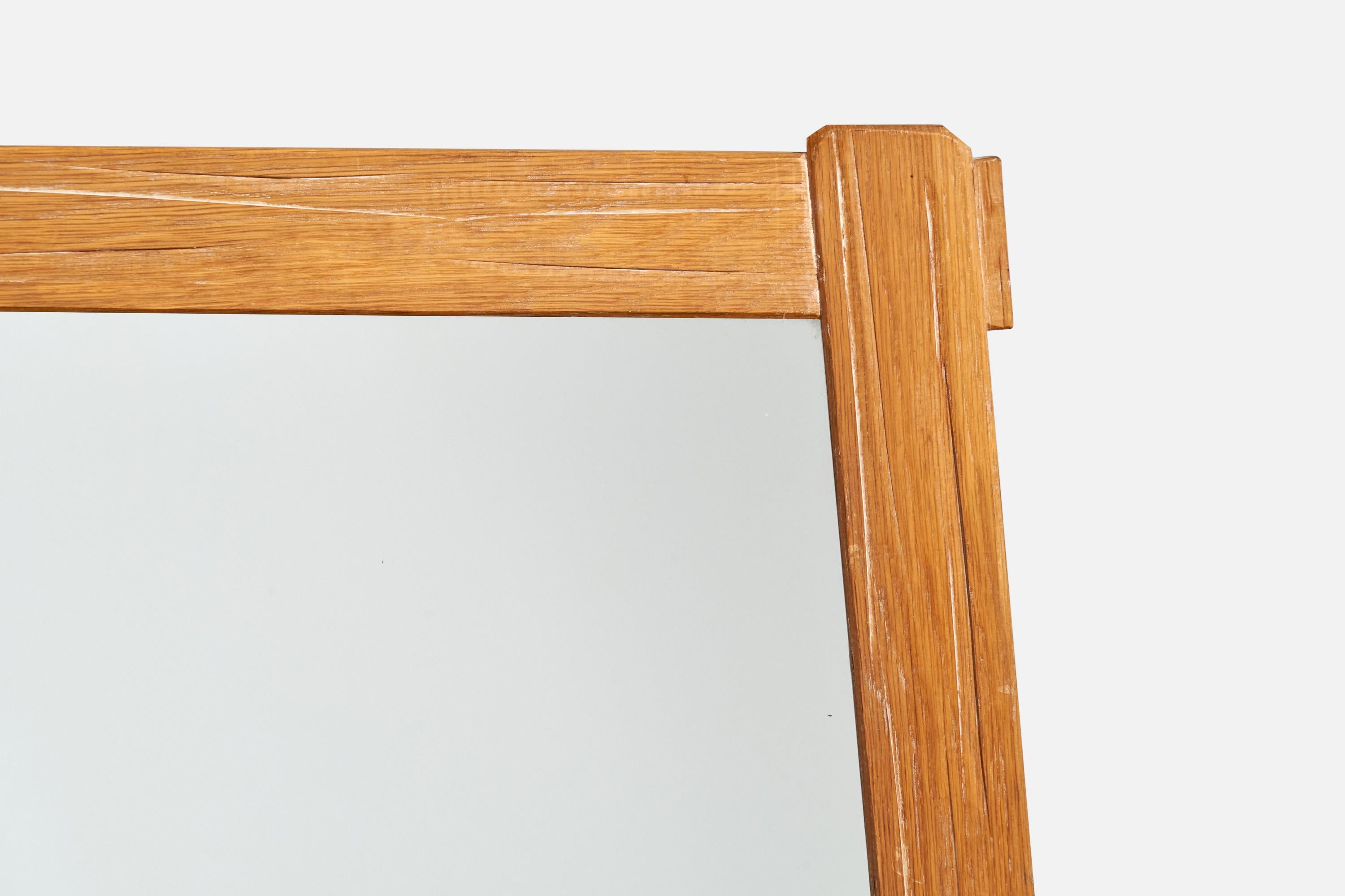 Mid-20th Century A. Brandt Ranch Oak, Wall Mirror, Oak, USA, 1958 For Sale