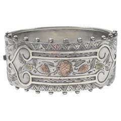 A. Brandt & Son, bracelet jonc victorien en argent sterling et alliage