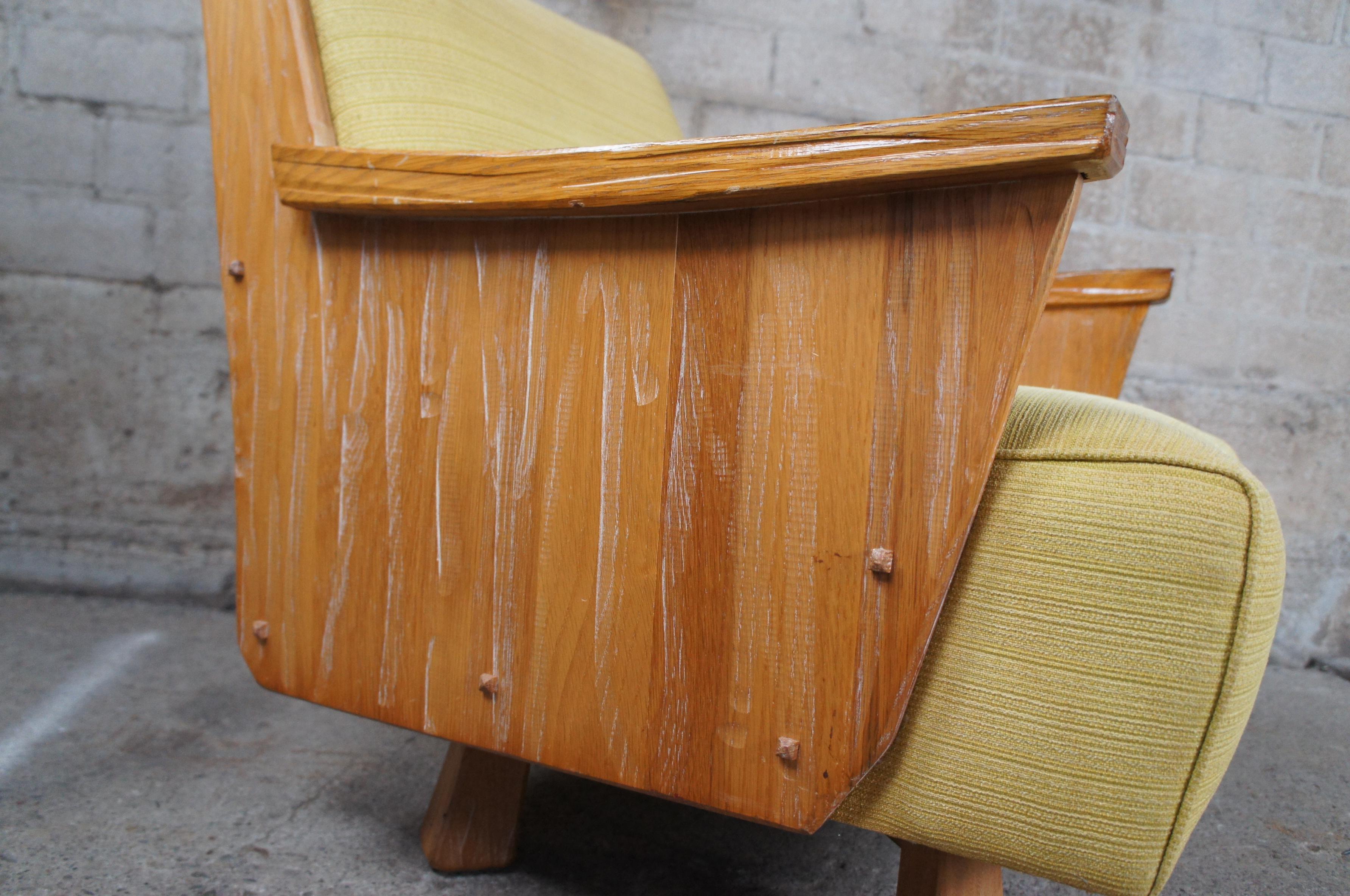 20th Century A. Brandt Vintage Ranch Oak T.V. Swivel Lounge Arm Club Chair Southwestern 2866