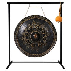 A Bras Gong with Metal Stand