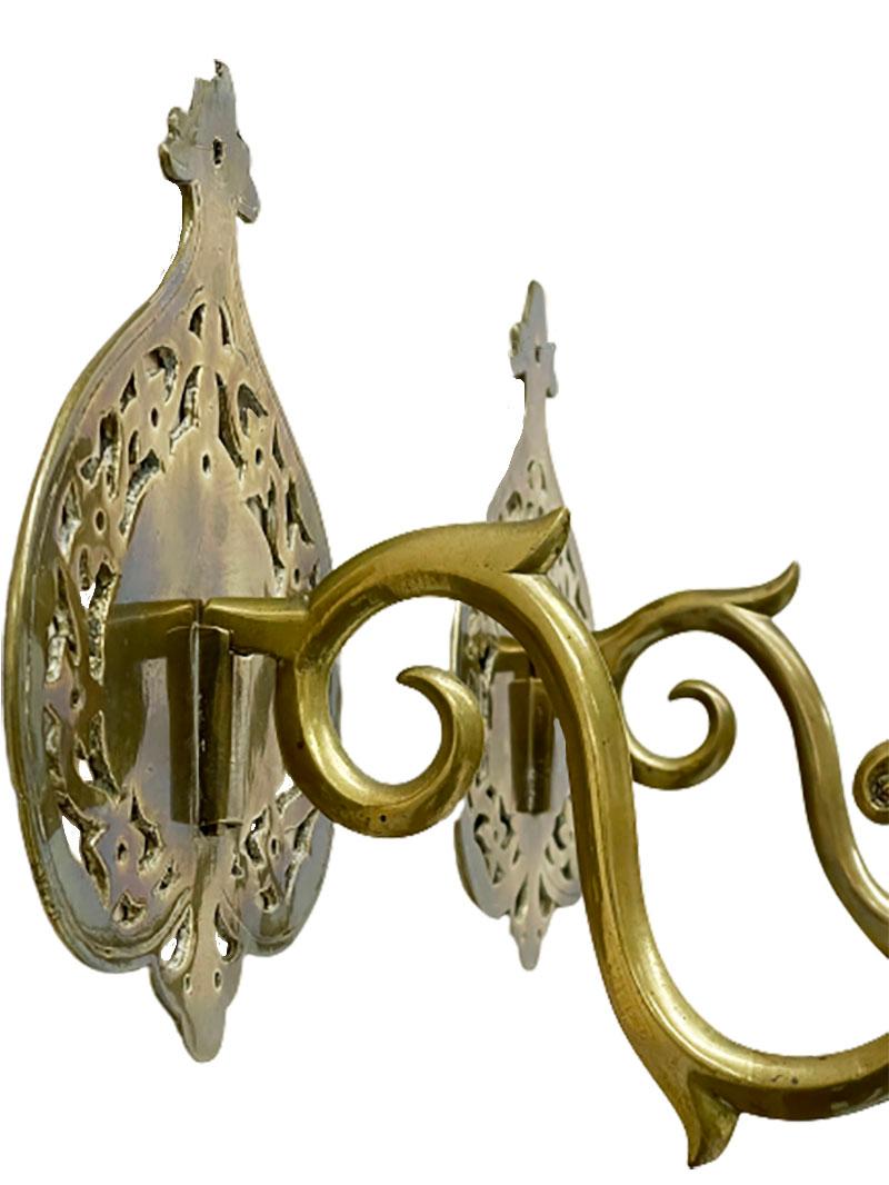 Brass 19th Century Wall Candle Holders For Sale 2