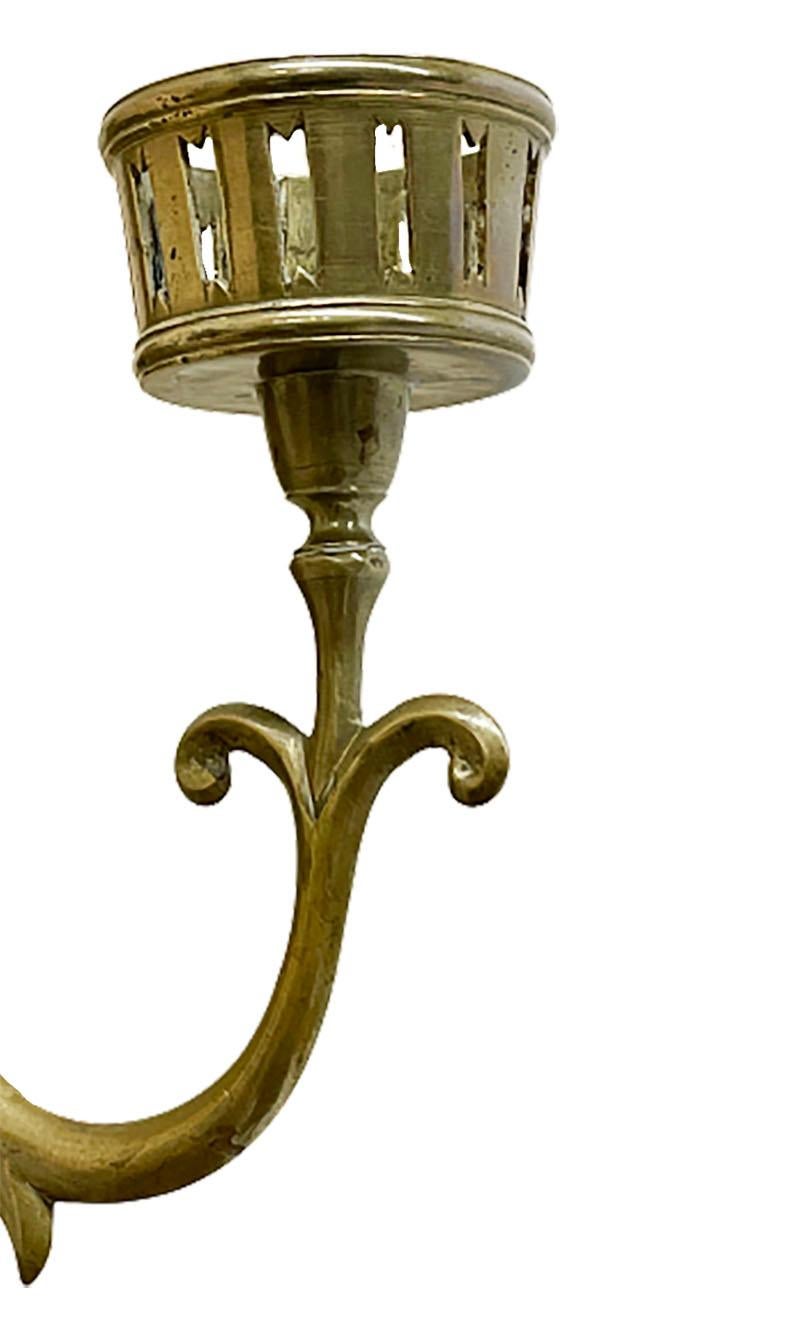 Brass 19th Century Wall Candle Holders For Sale 5