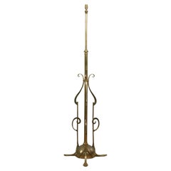 Antique A Brass Aesthetic Movement Floor Lamp
