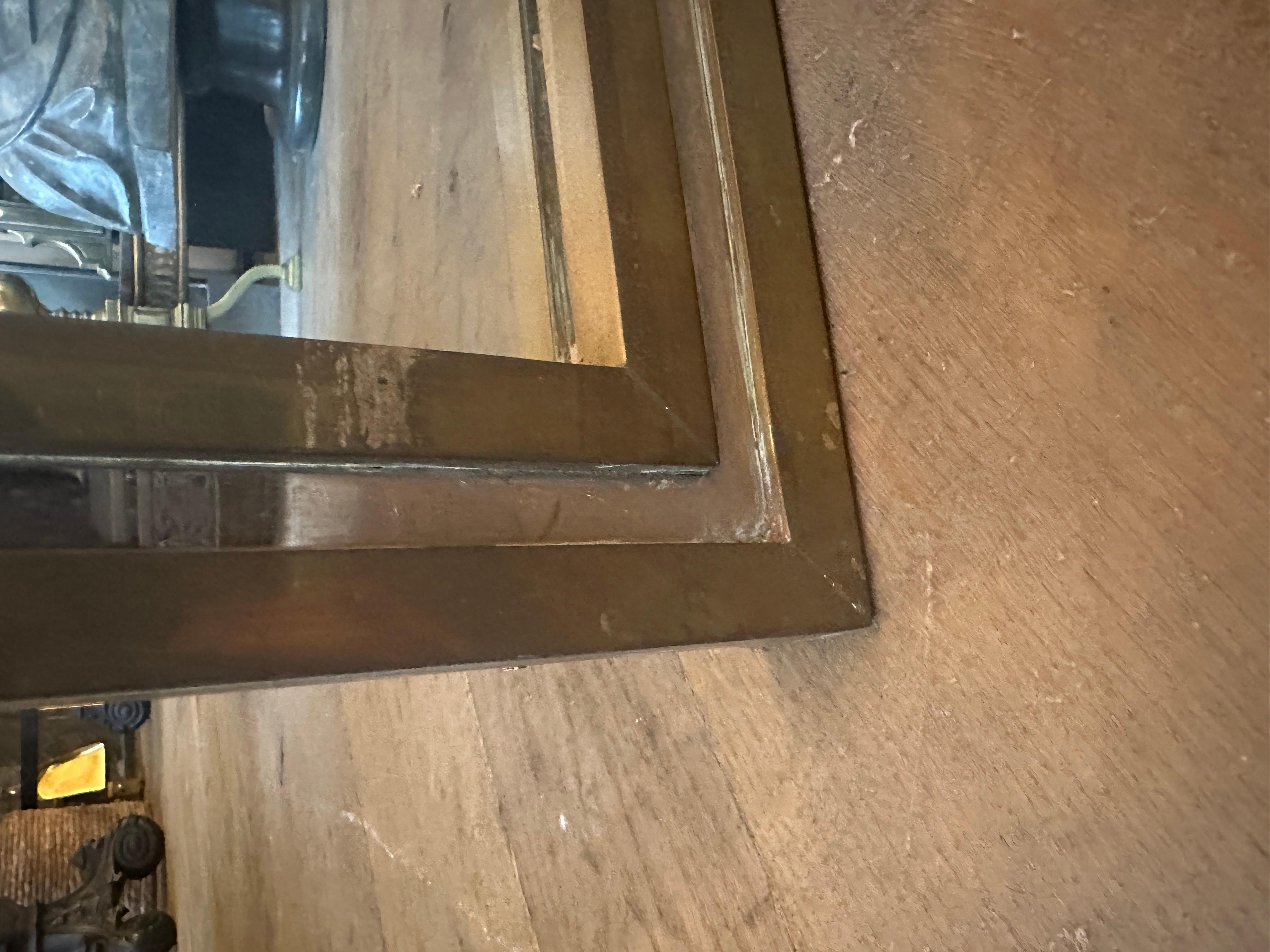 Ottone A Brass and Chrome Italian Mirror By Romeo Rega in vendita