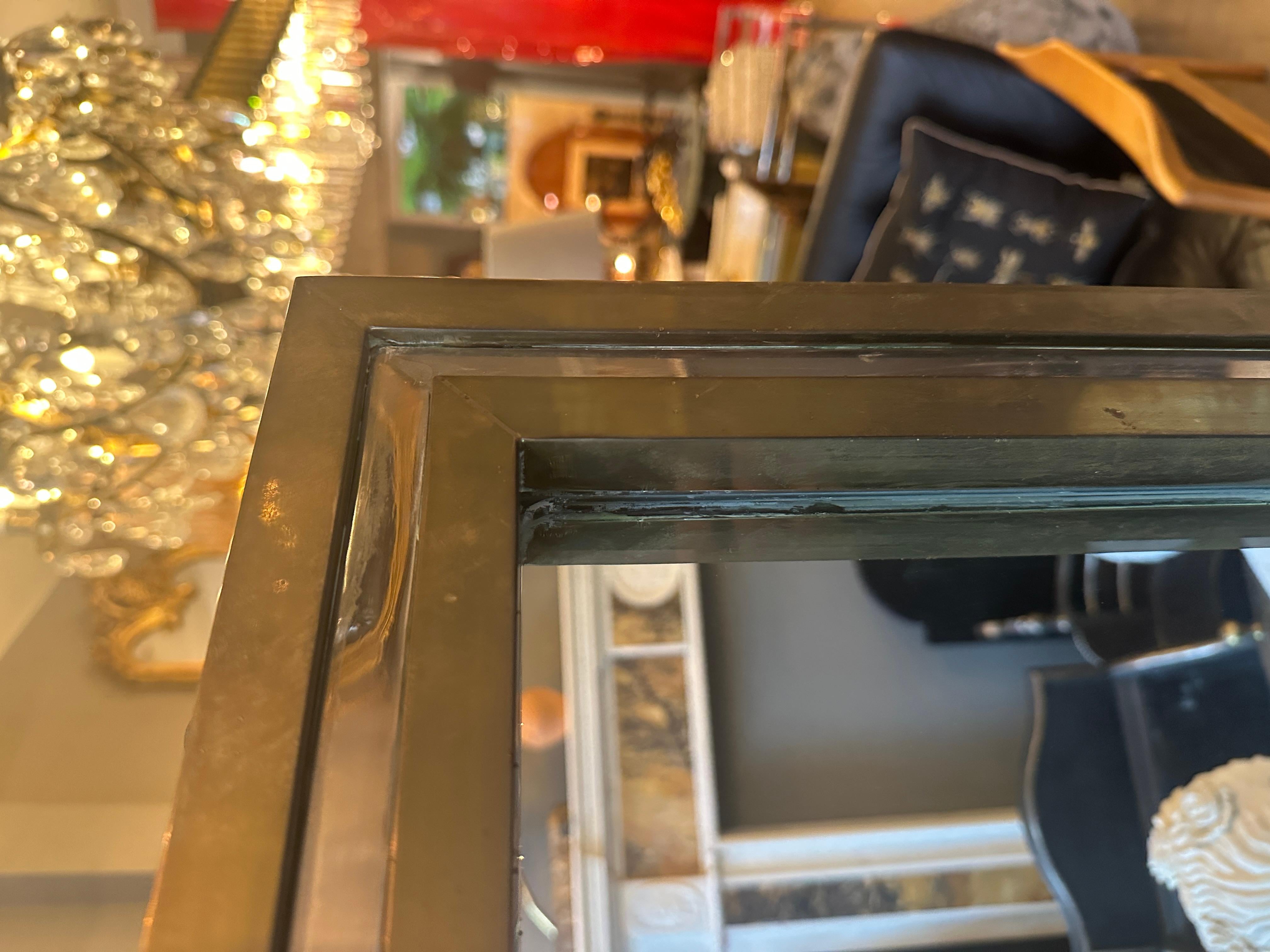 A Brass and Chrome Italian Mirror By Romeo Rega in vendita 1