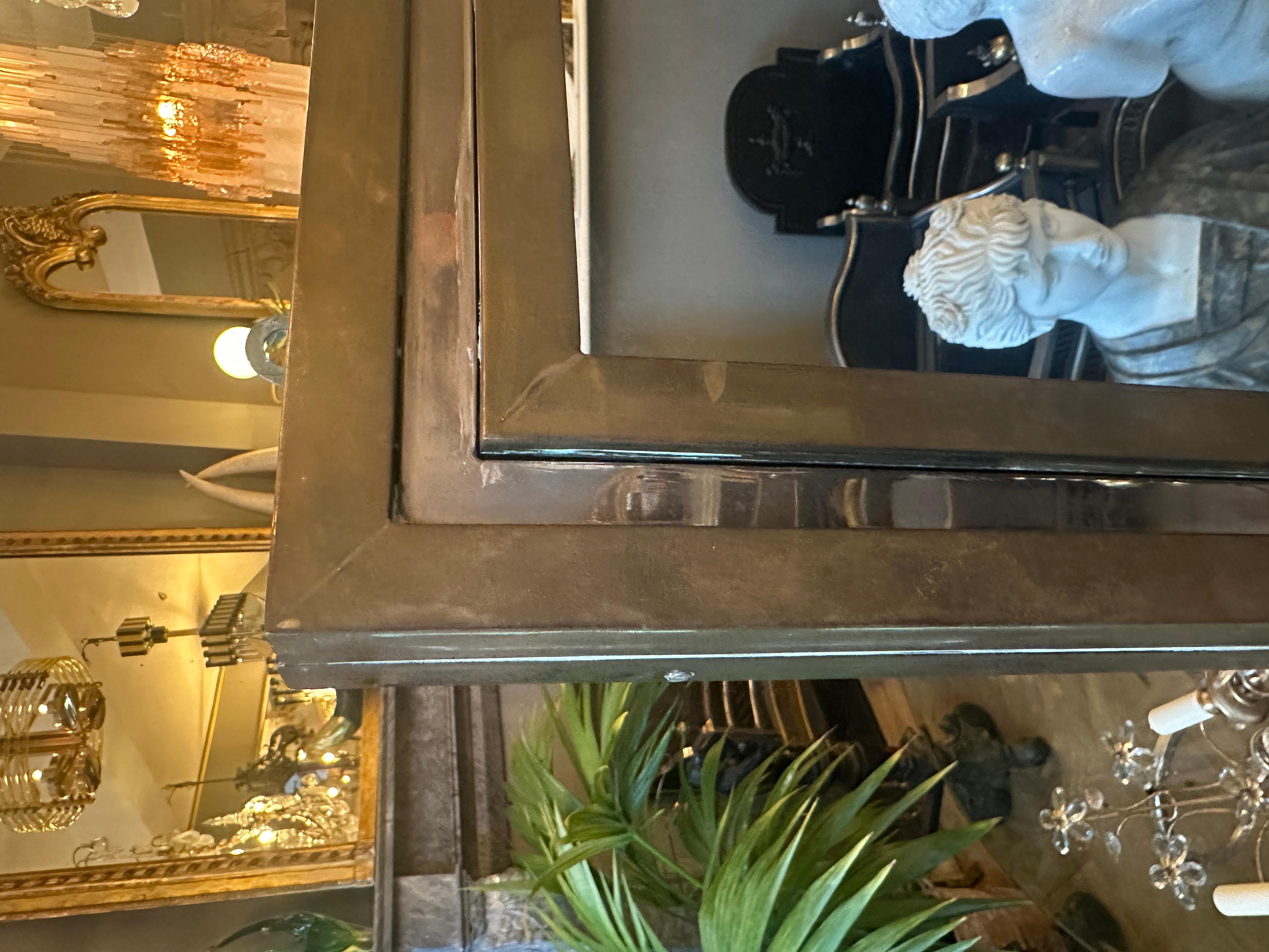 A Brass and Chrome Italian Mirror By Romeo Rega in vendita 2