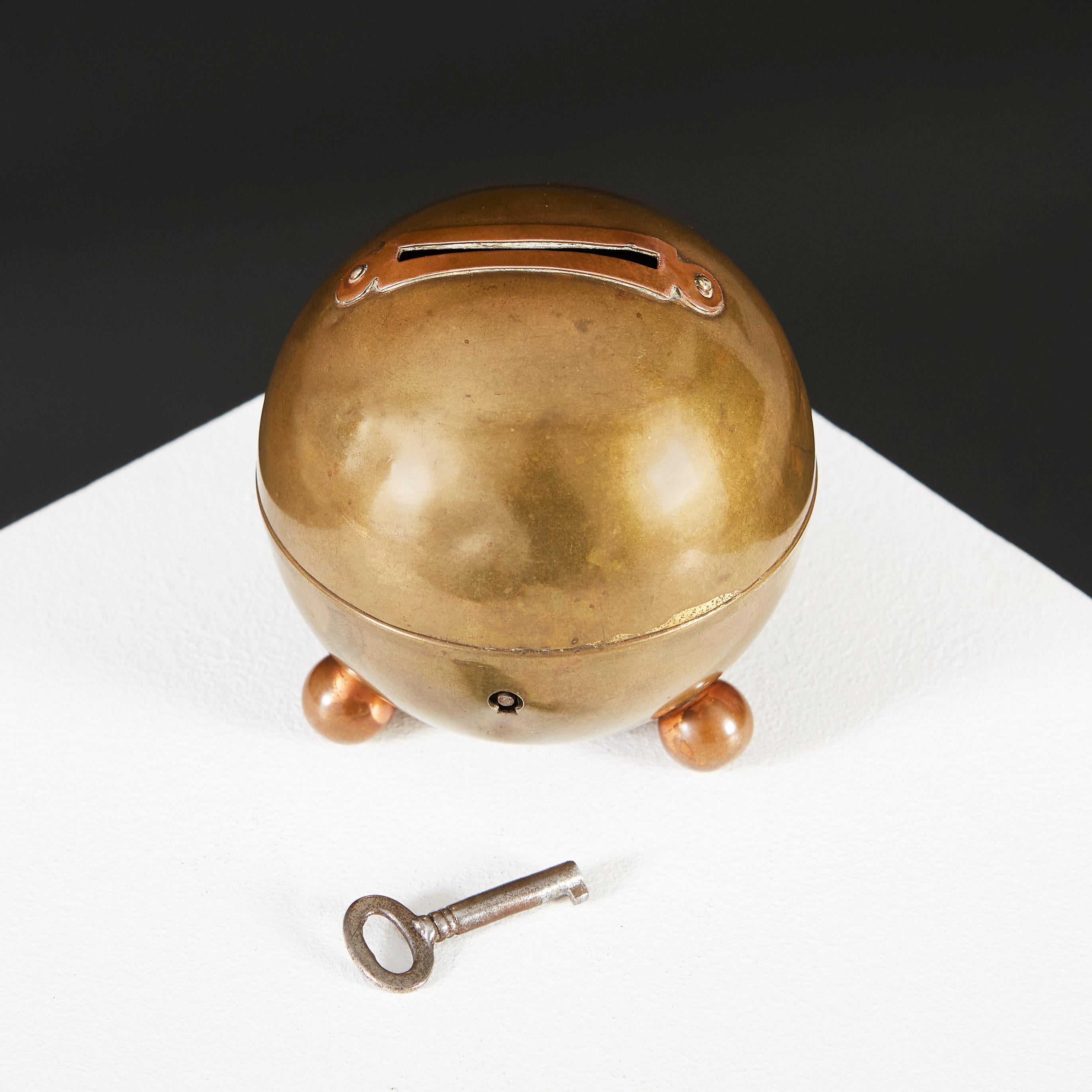 Bauhaus Brass and Copper Moneybox Attributed to Marianne Brandt