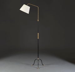 Brass and Ebonised Telescopic Floorlamp After Jansen