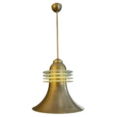 Brass and Glass Midcentury Pendant