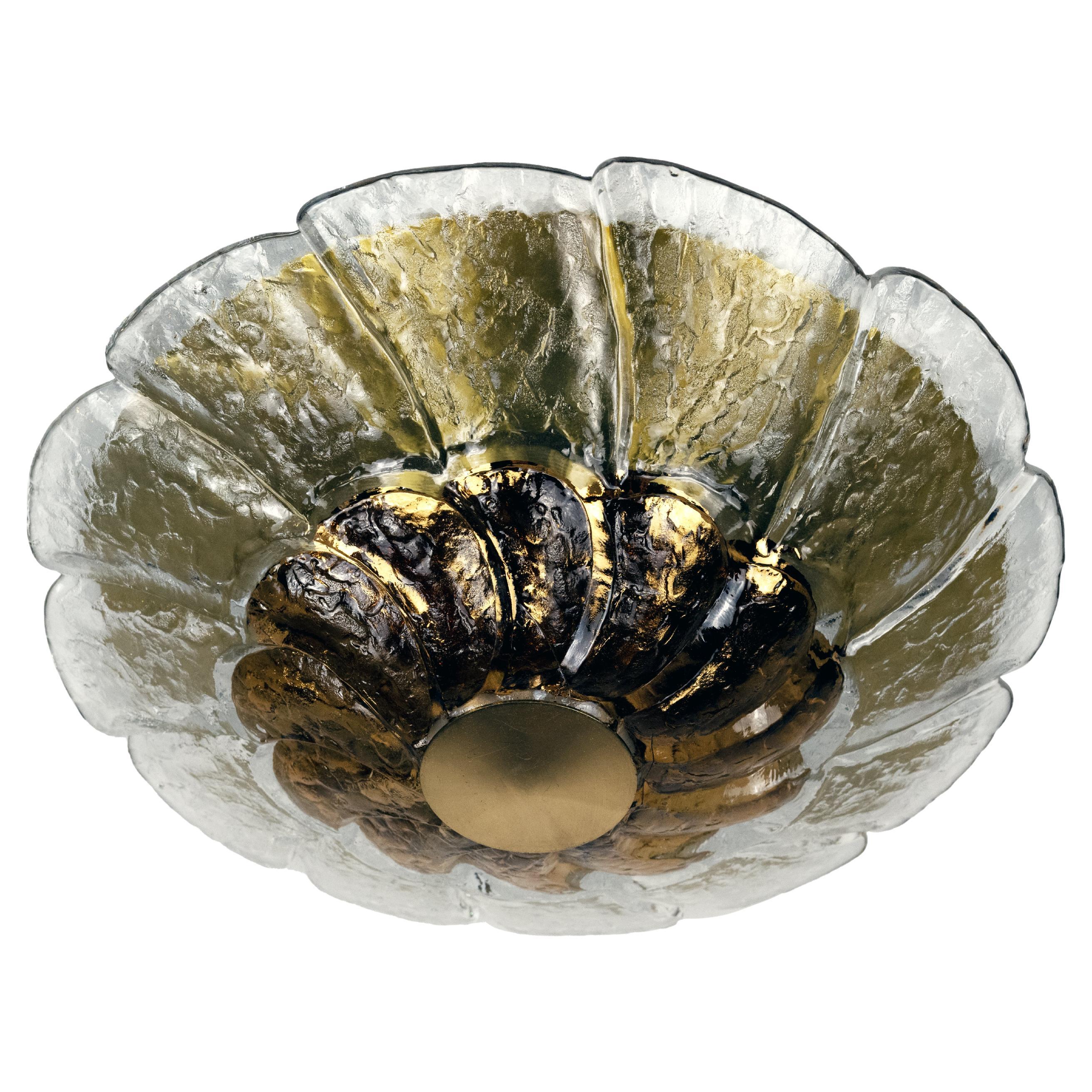 A Messing und Glas Orrefors Flush Mount *3 verfügbar* im Angebot