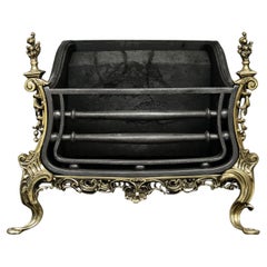 Antique A Brass and Iron Firegrate