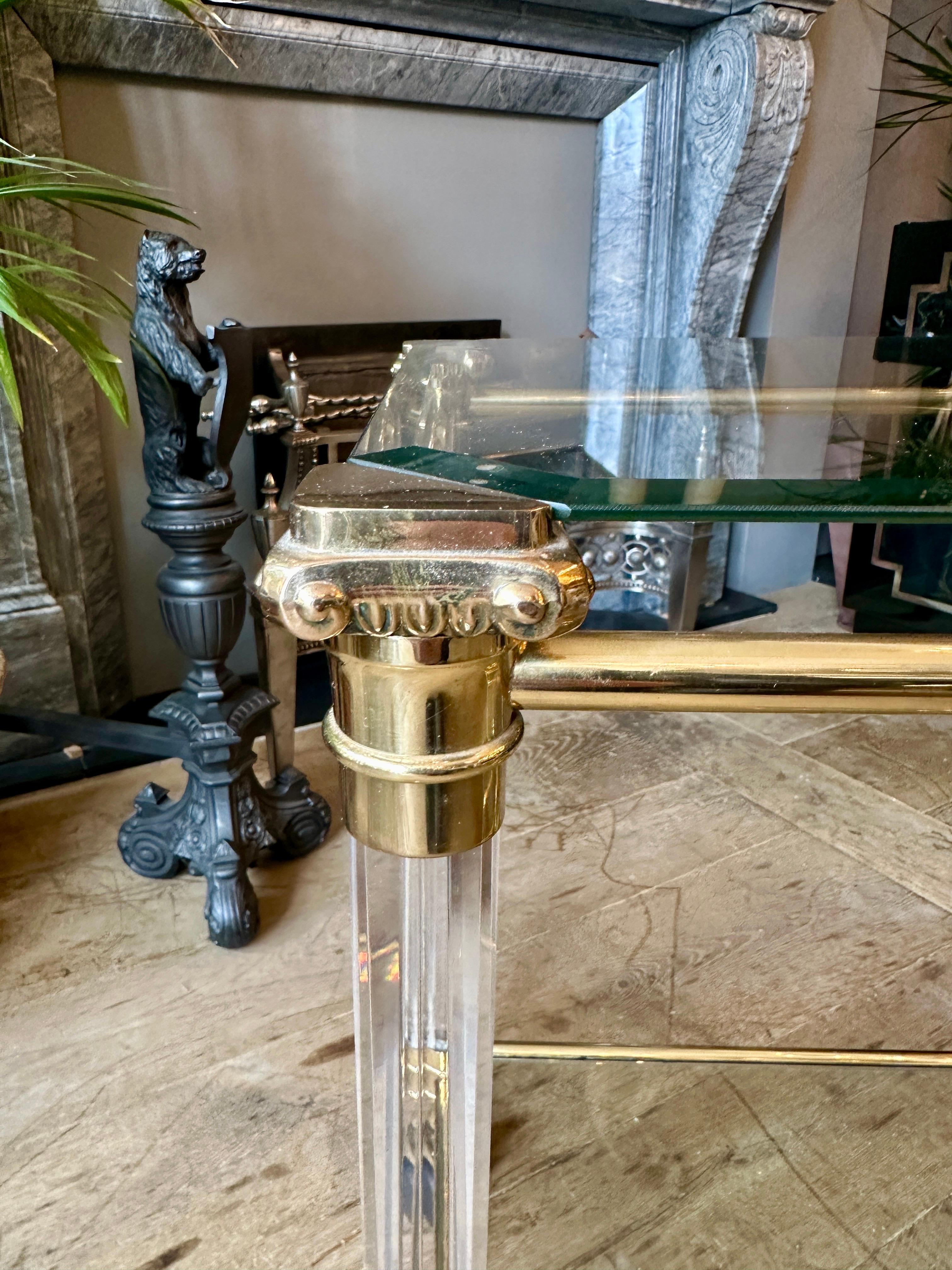 A Brass and Lucite French Bar Cart  or Drinks Trolly 2