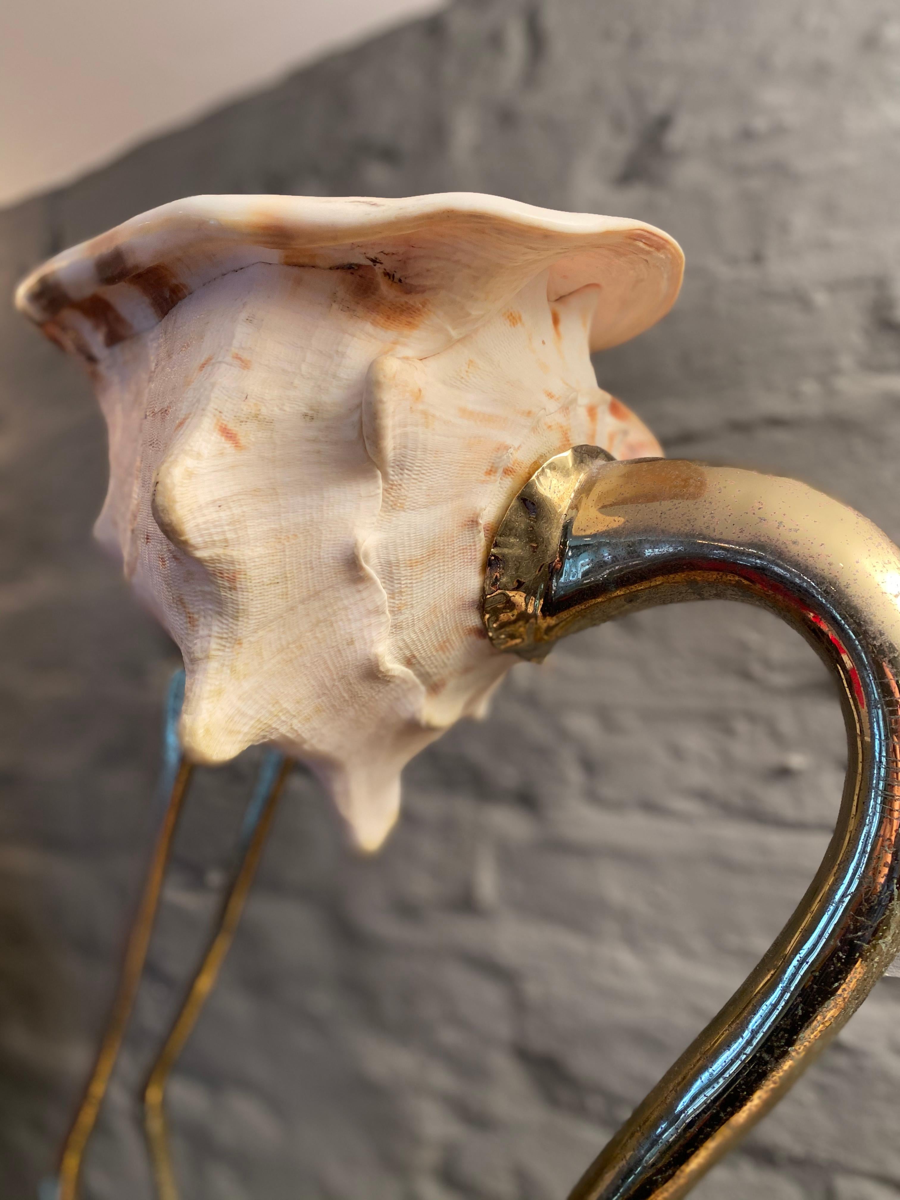 Brass and Shell Flamingo by Gabriella Binazzi Florence 6