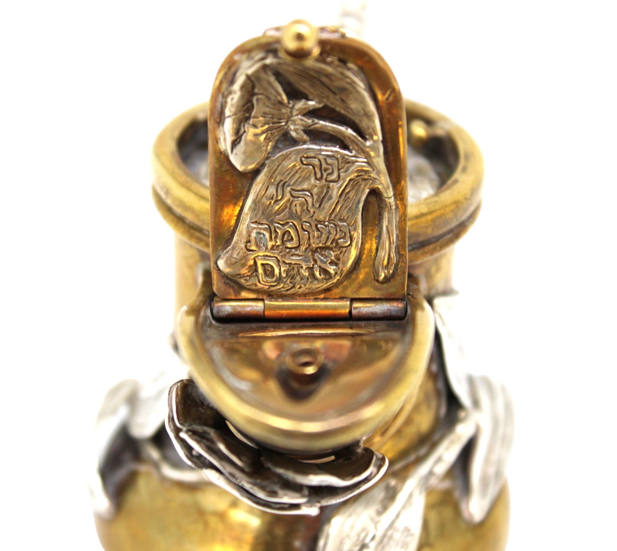 Compendio de criptojudaica de latón y plata de Dudik Swed, Jerusalén 1986 en venta 4