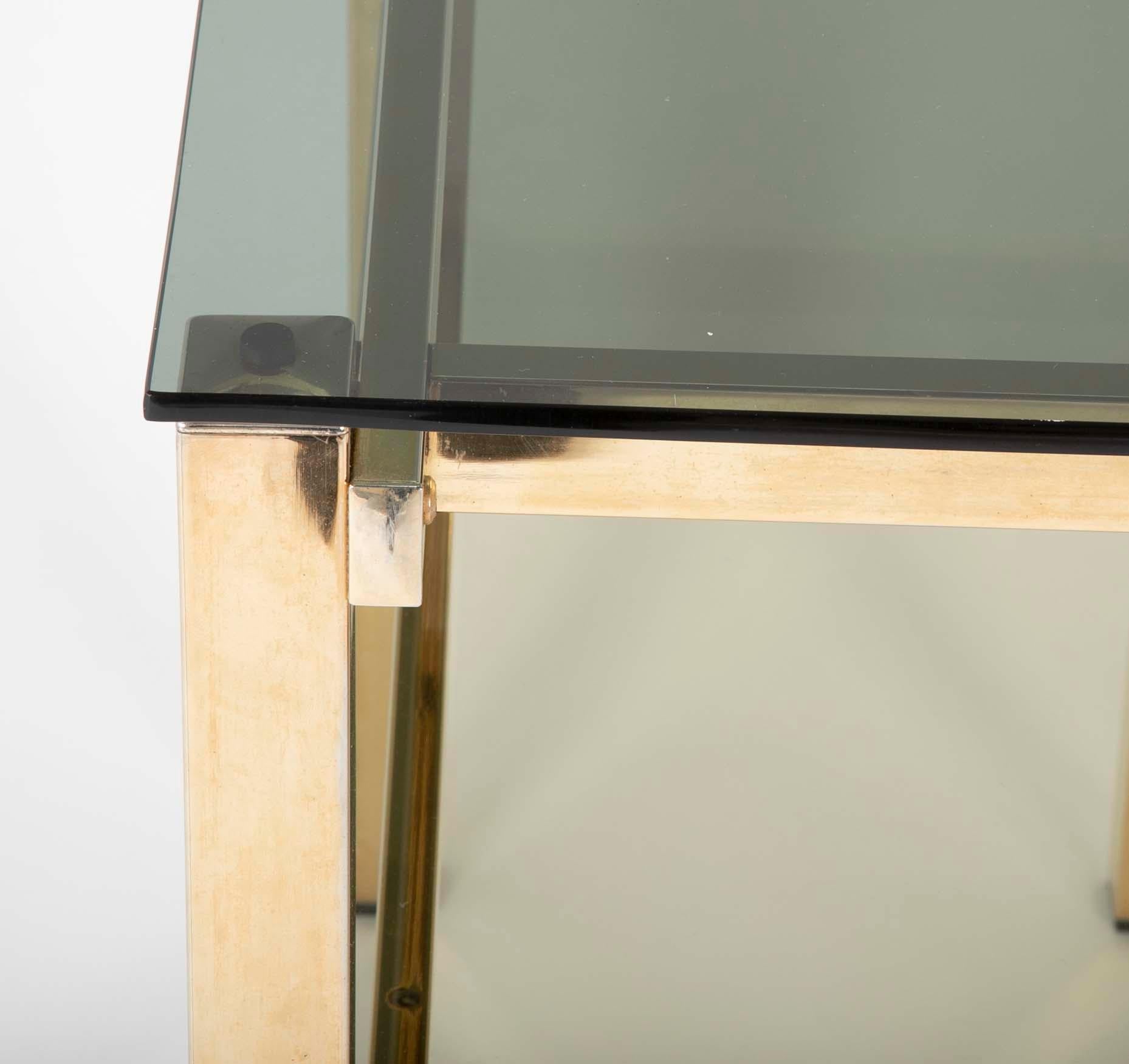 Brass and Smoked Glass Console Designed by Romeo Rega 4