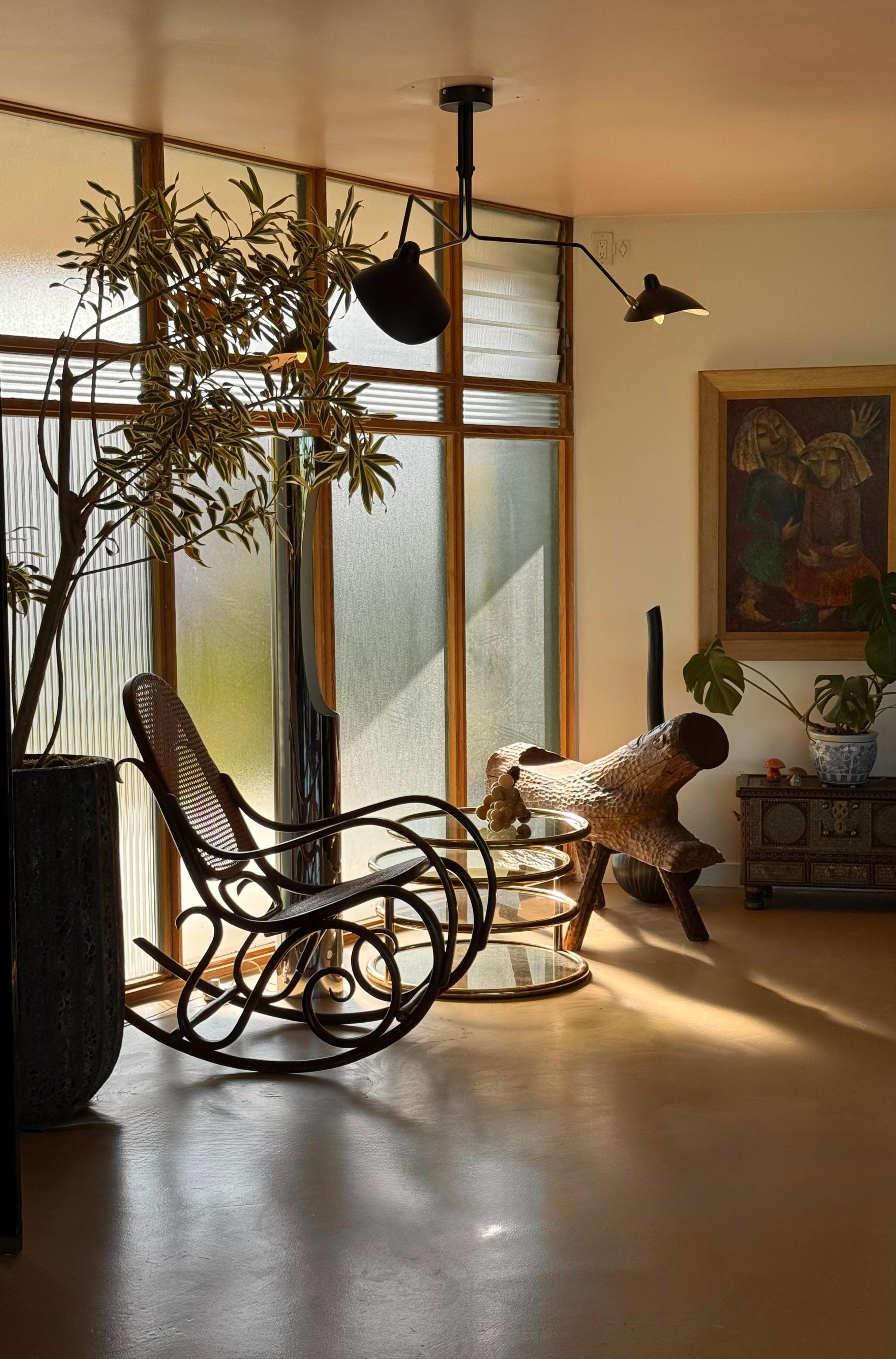A brass and smoked glass “rings” coffee table, attr. Baughman, circa 1970 For Sale 11