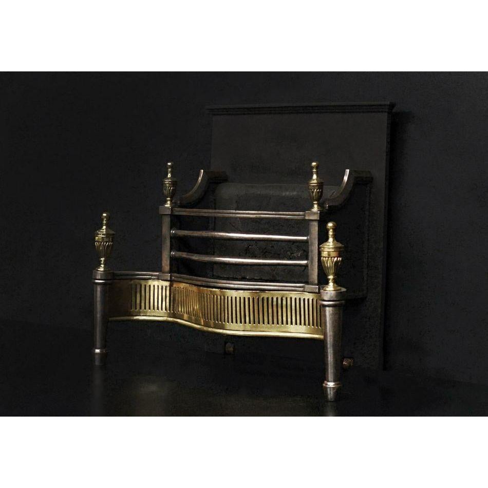 Victorian A Brass and Steel Firegrate, 19th Century For Sale