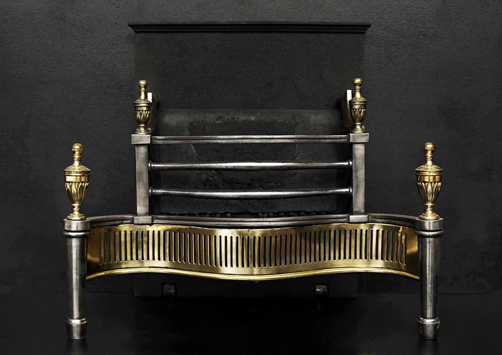 English A Brass and Steel Firegrate, 19th Century For Sale