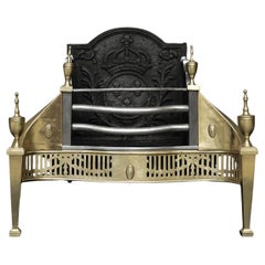 Antique A Brass and Steel Firegrate in the Georgian Manner