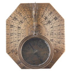 A Brass Butterfield Paris Dial French Pocket Sundial Circa 1780