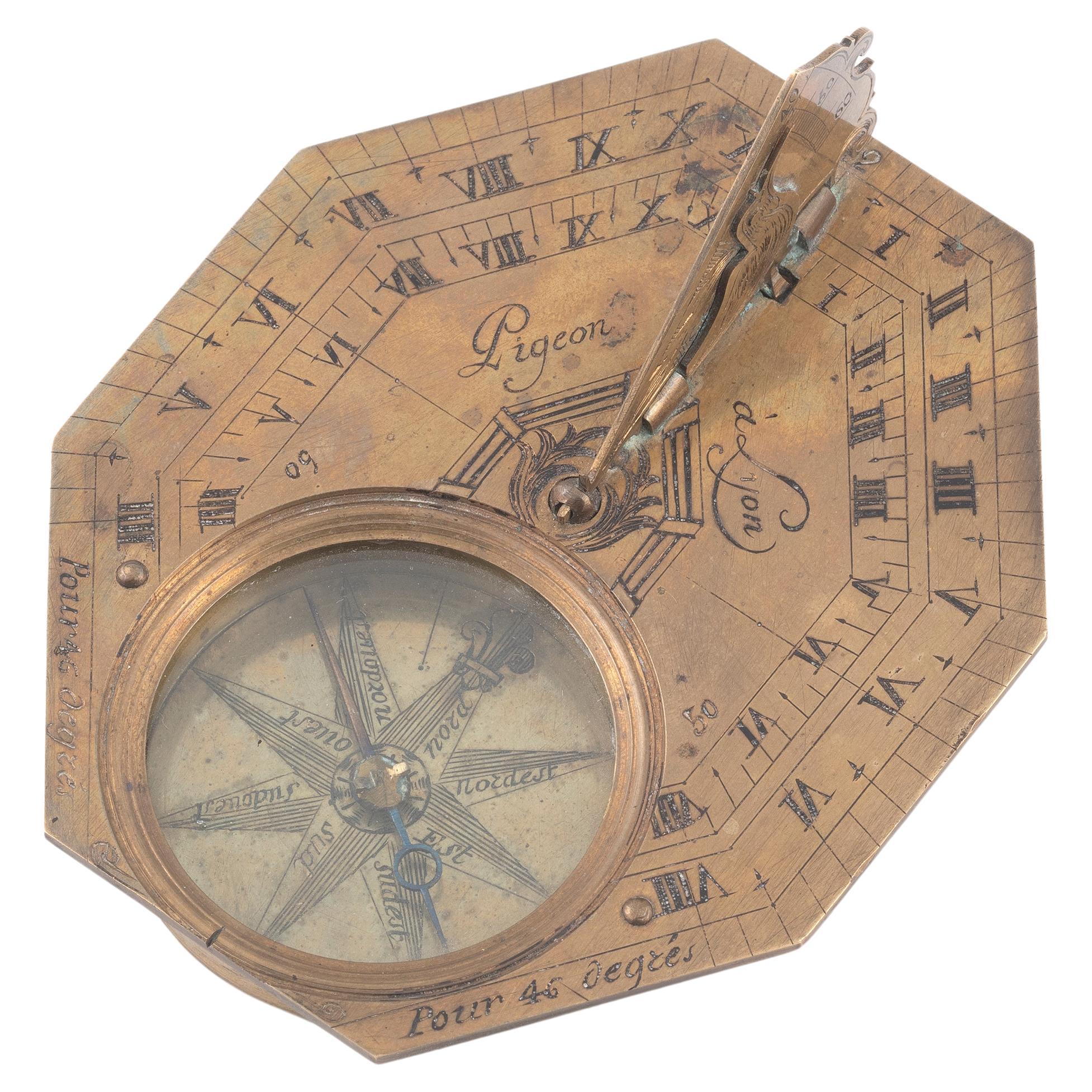 Neoclassical A Brass Butterfield Type Dial French Late 18th Century  For Sale