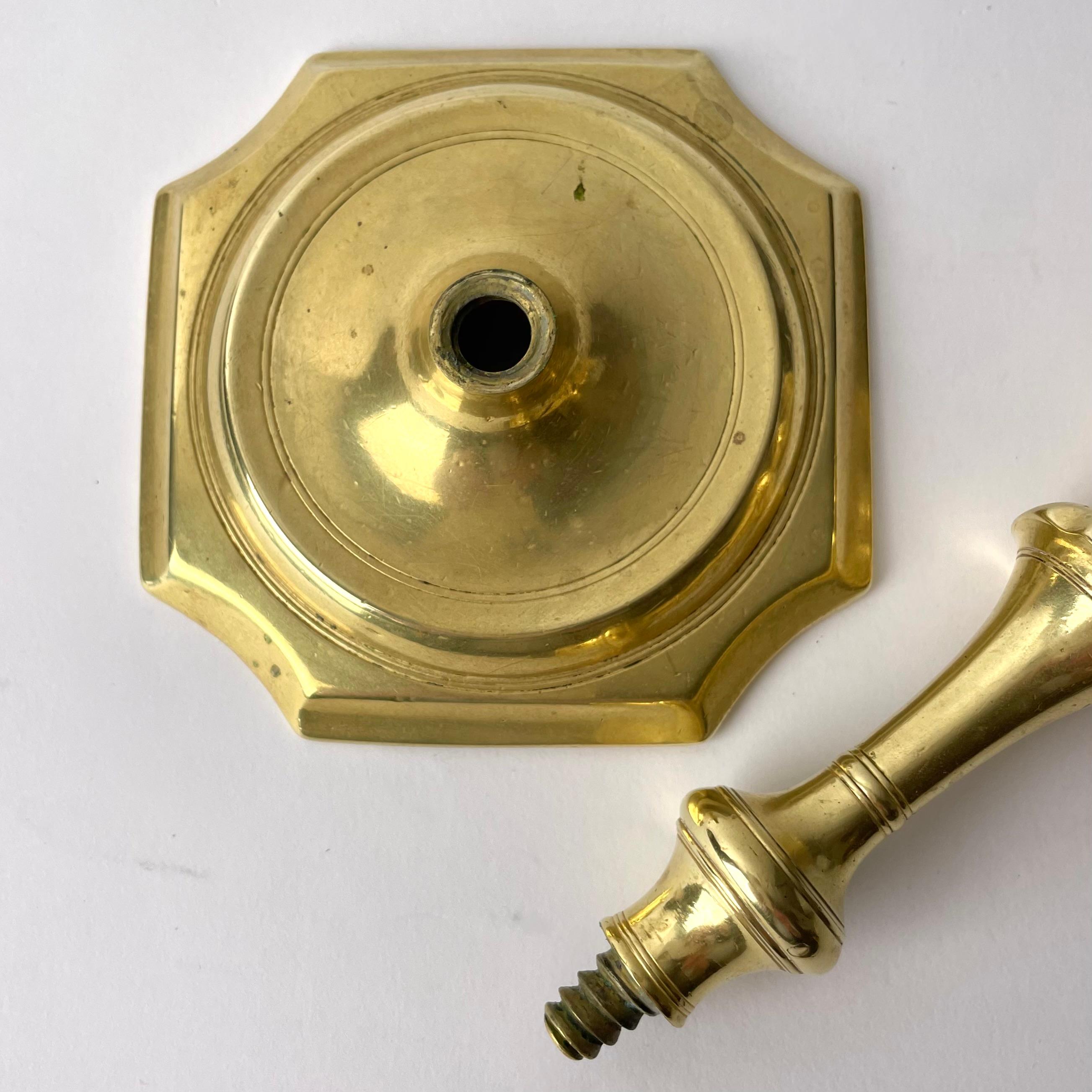 A Brass Candlestick in Swedish Baroque, early 18th Century For Sale 4