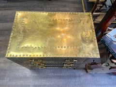 A brass clad 3 drawer chest of drawers by Sarreid, Ltd.