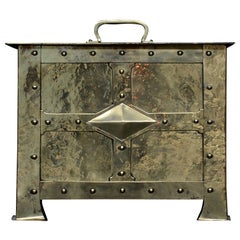 Brass Coal Bucket in the Neo-Gothic Manner