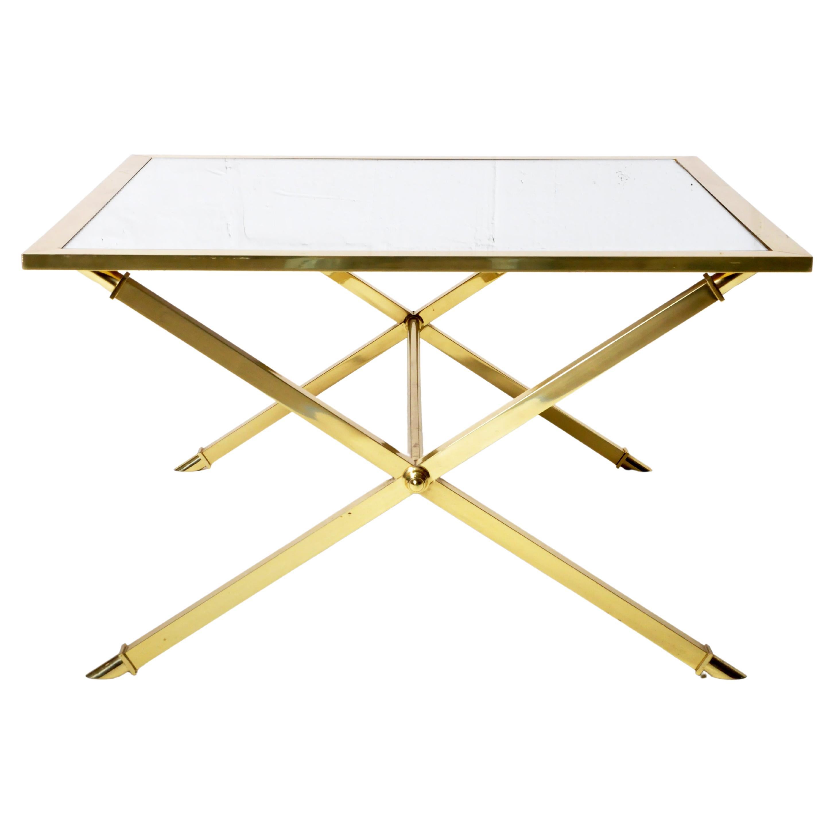 Brass Coffee Table with Mirror Top