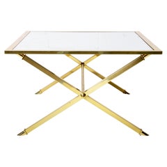Brass Coffee Table with Mirror Top