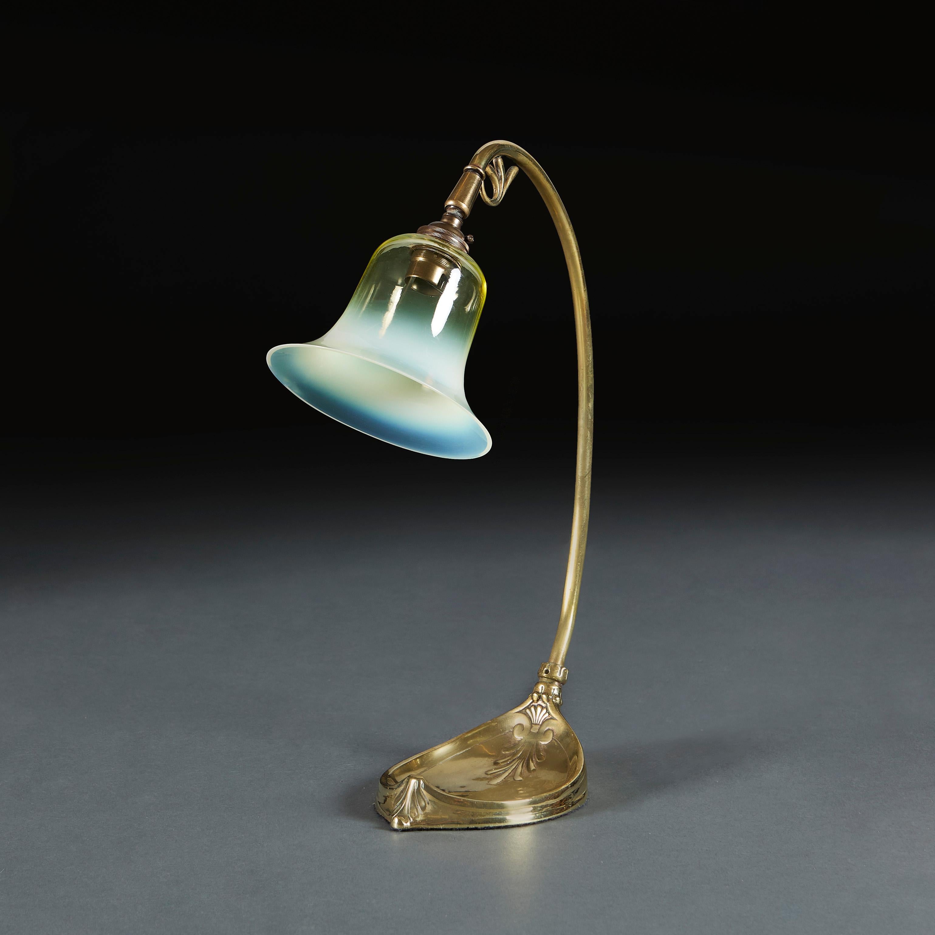 English Brass Desk Lamp by W.A.S. Benson