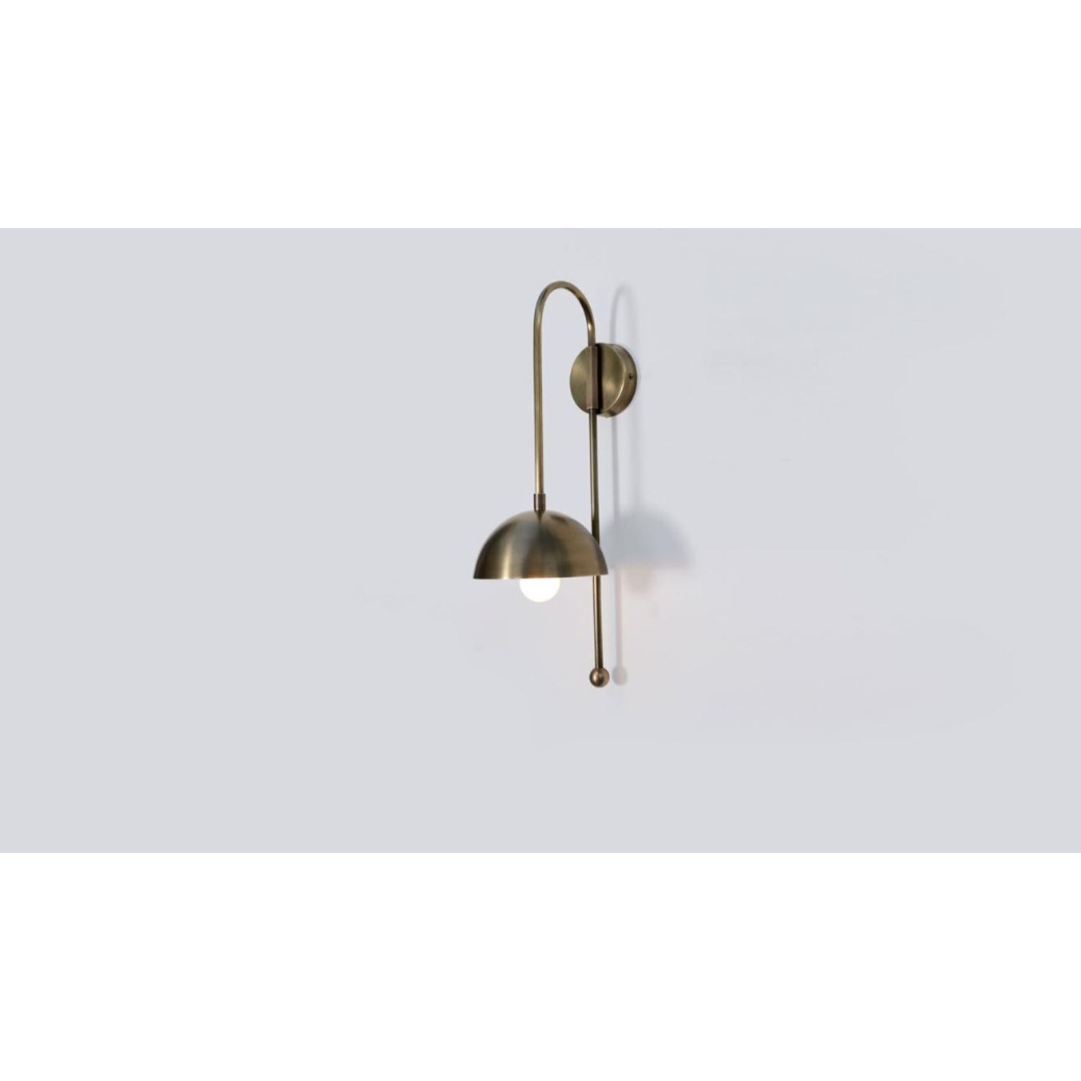 Other A Brass Dome Wall Sconce by Lamp Shaper For Sale