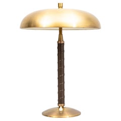 Lampe de table Einar Bäckström en laiton avec poignée en simili-cuir