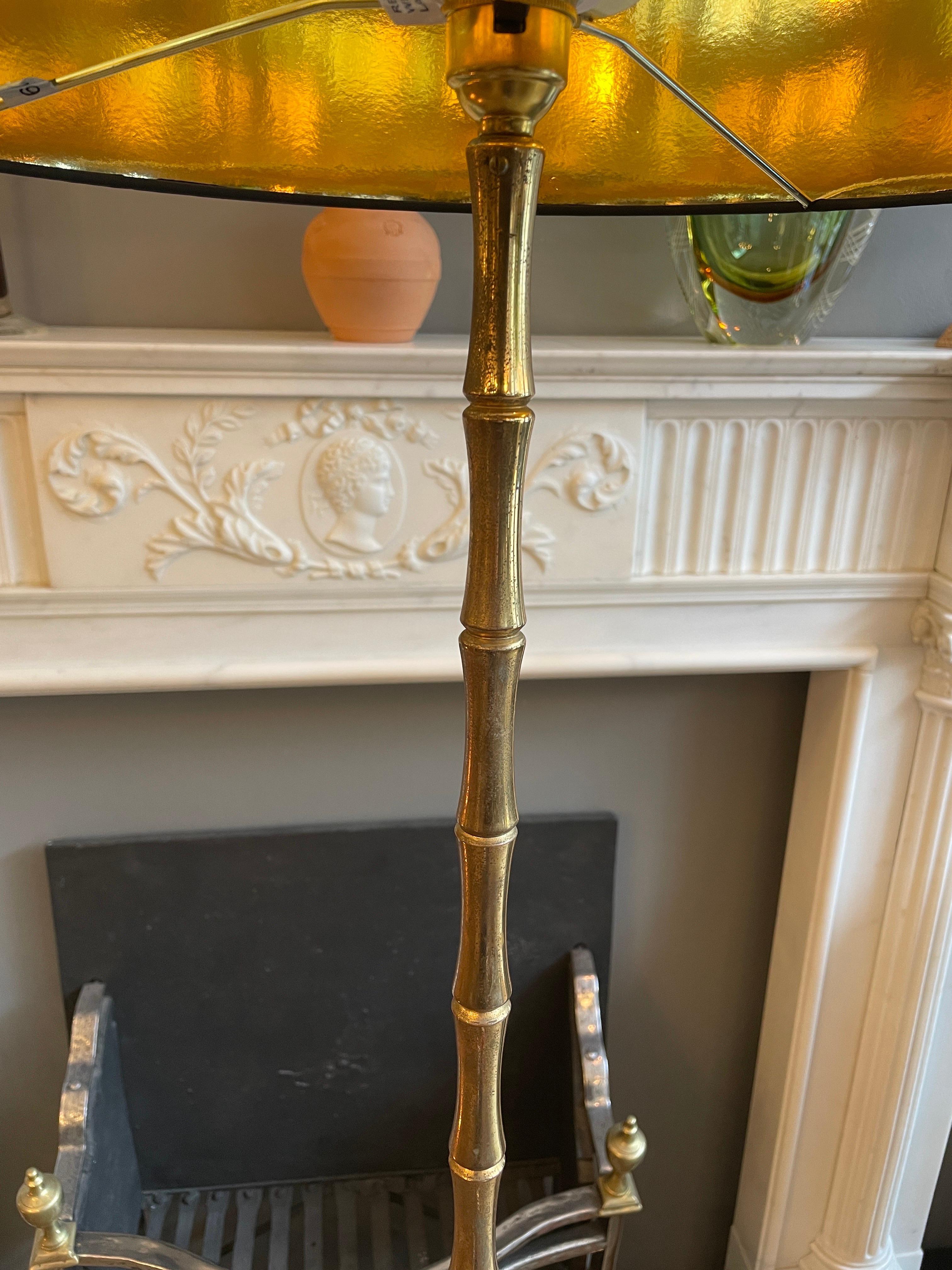 Brass Faux Bamboo French Floor Lamp For Sale 2