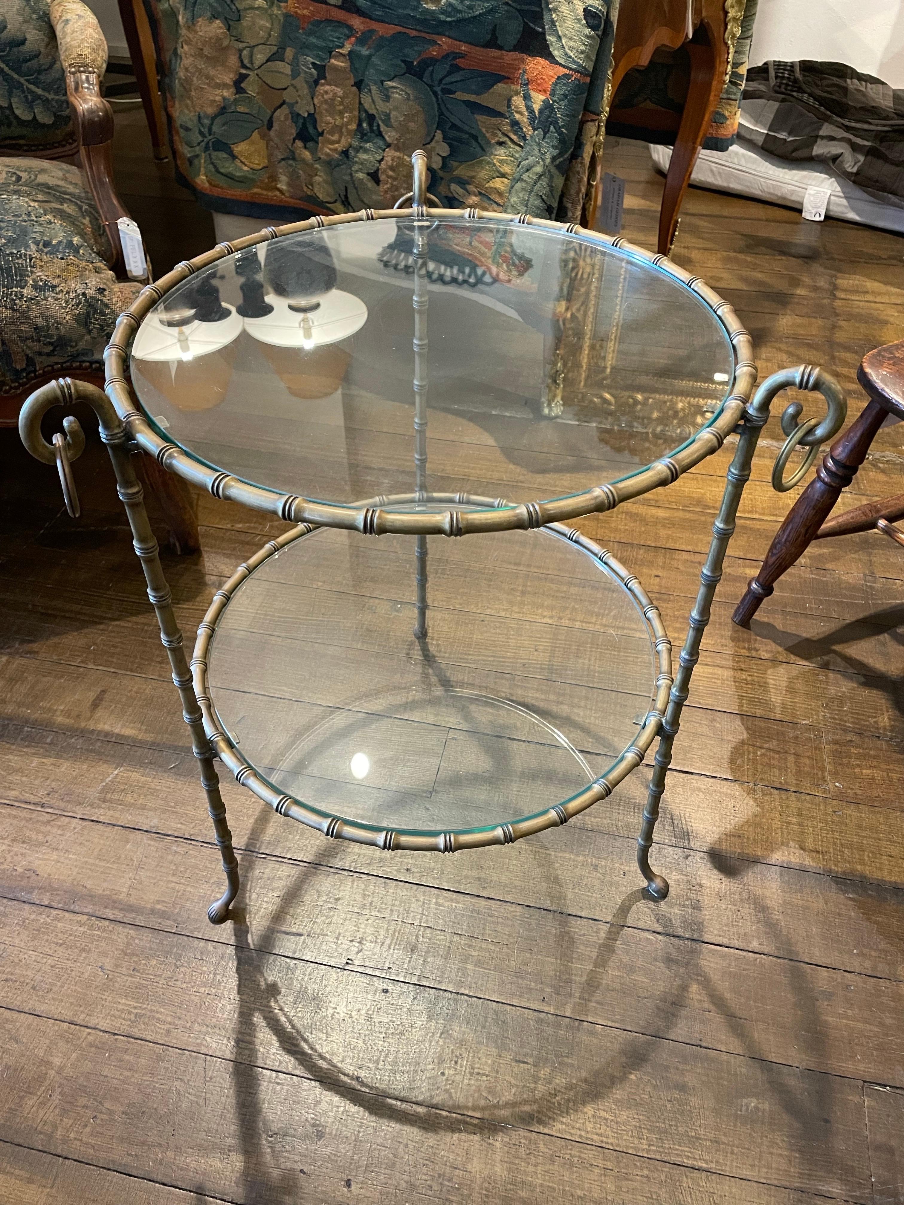 A Brass Gueridon with Faux Bamboo Detail For Sale 1