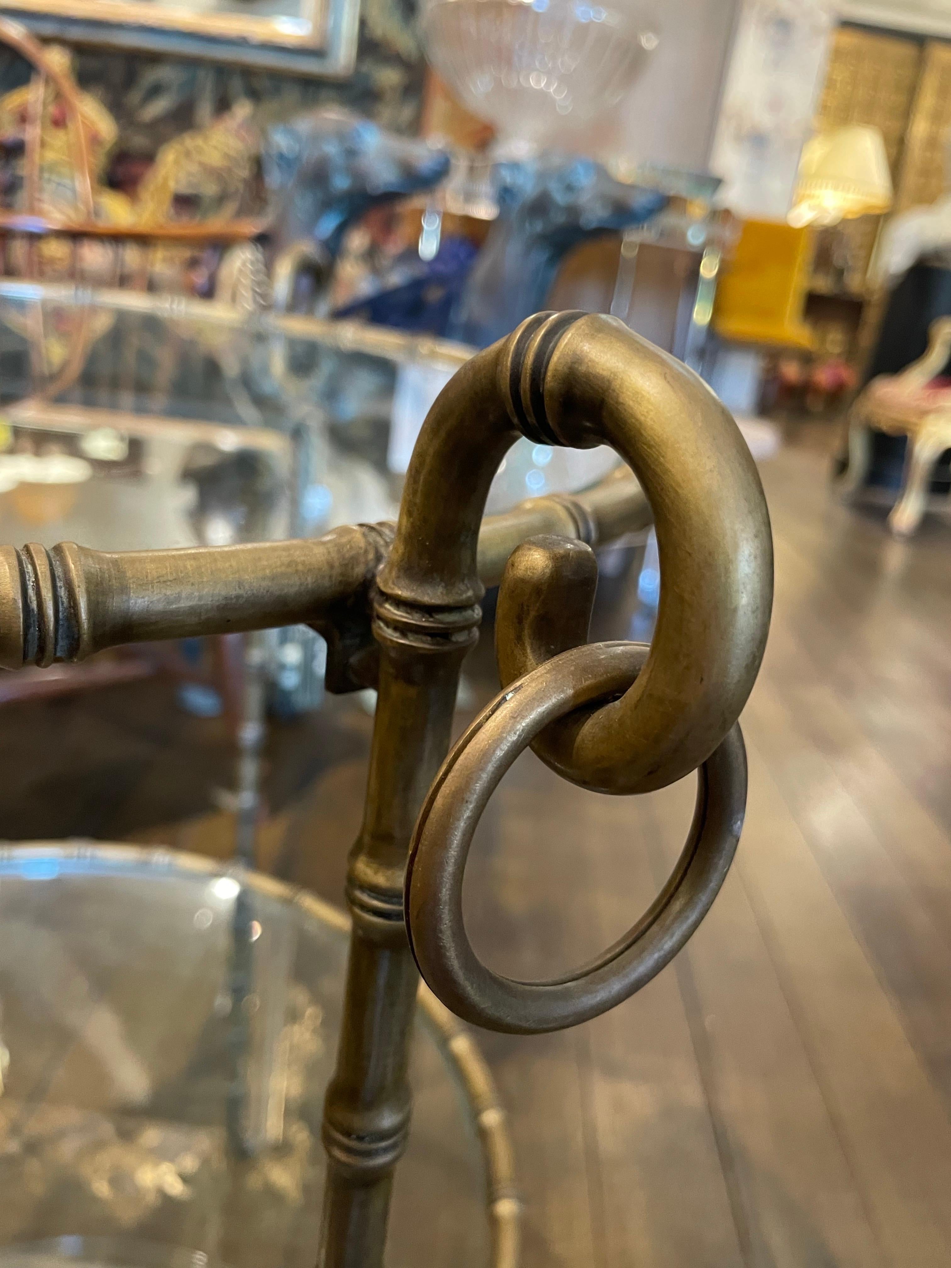 A Brass Gueridon with Faux Bamboo Detail For Sale 2