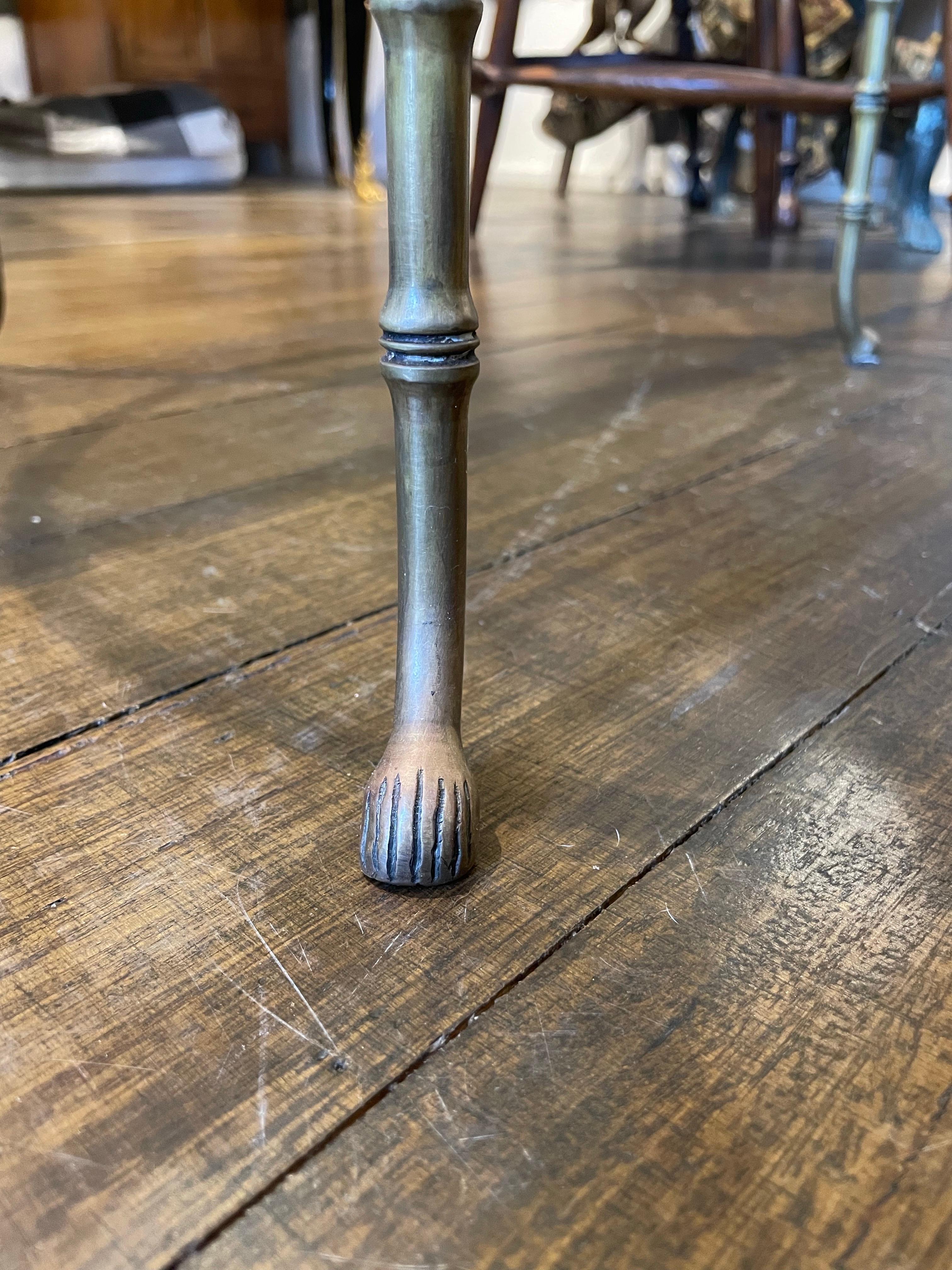 A Brass Gueridon with Faux Bamboo Detail For Sale 3