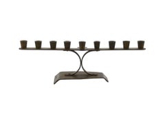 A Brass Hanukkah Lamp by the French ORT School, Strasbourg 20th Century