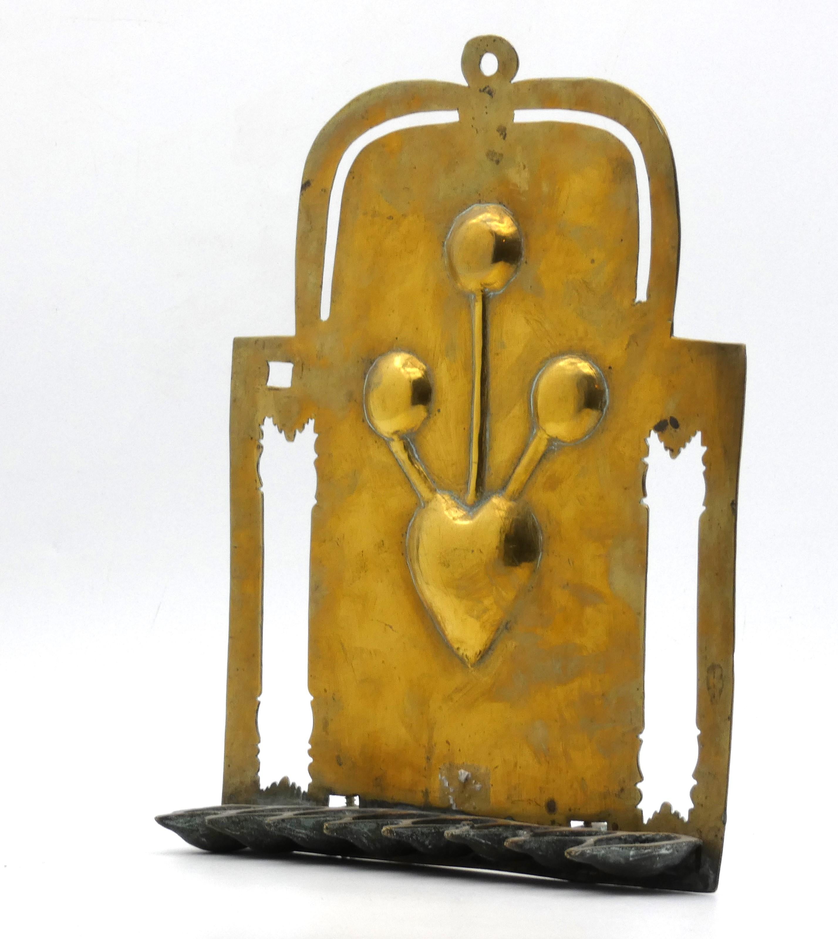 Dutch A Brass Hanukkah Lamp, Netherlands 19th Century For Sale