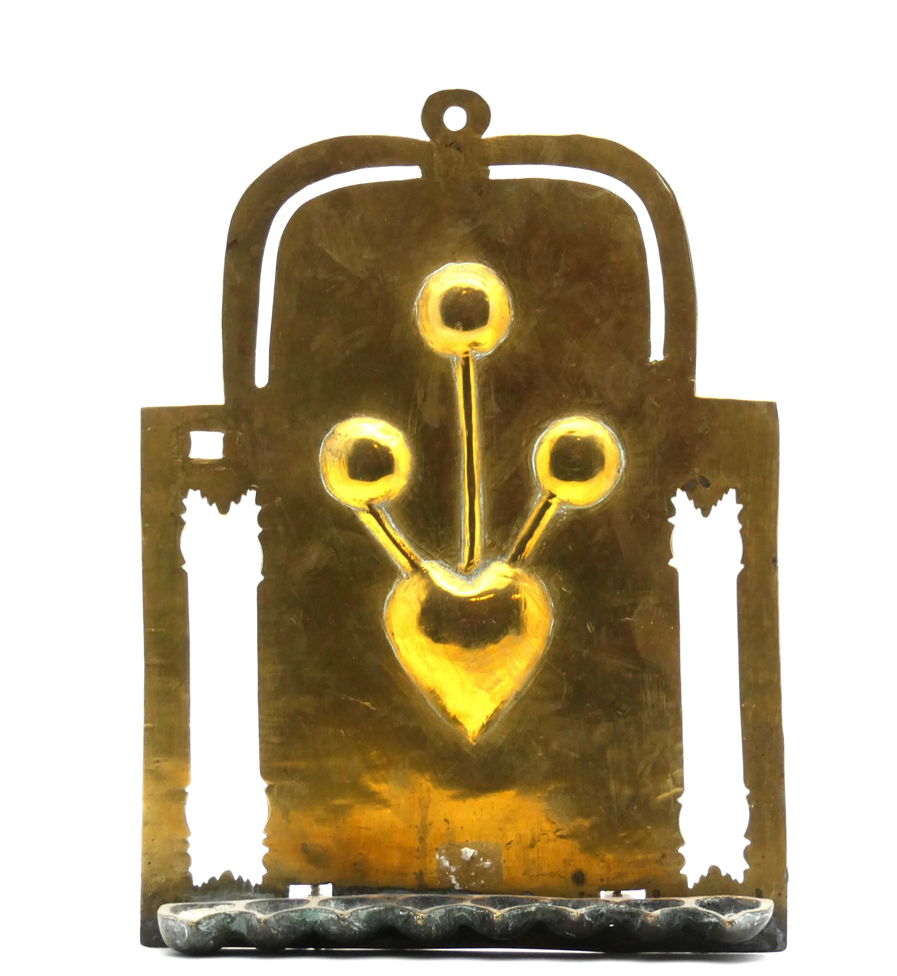 Laiton Lampe de Hanoukka en laiton, Pays-Bas, XIXe siècle en vente