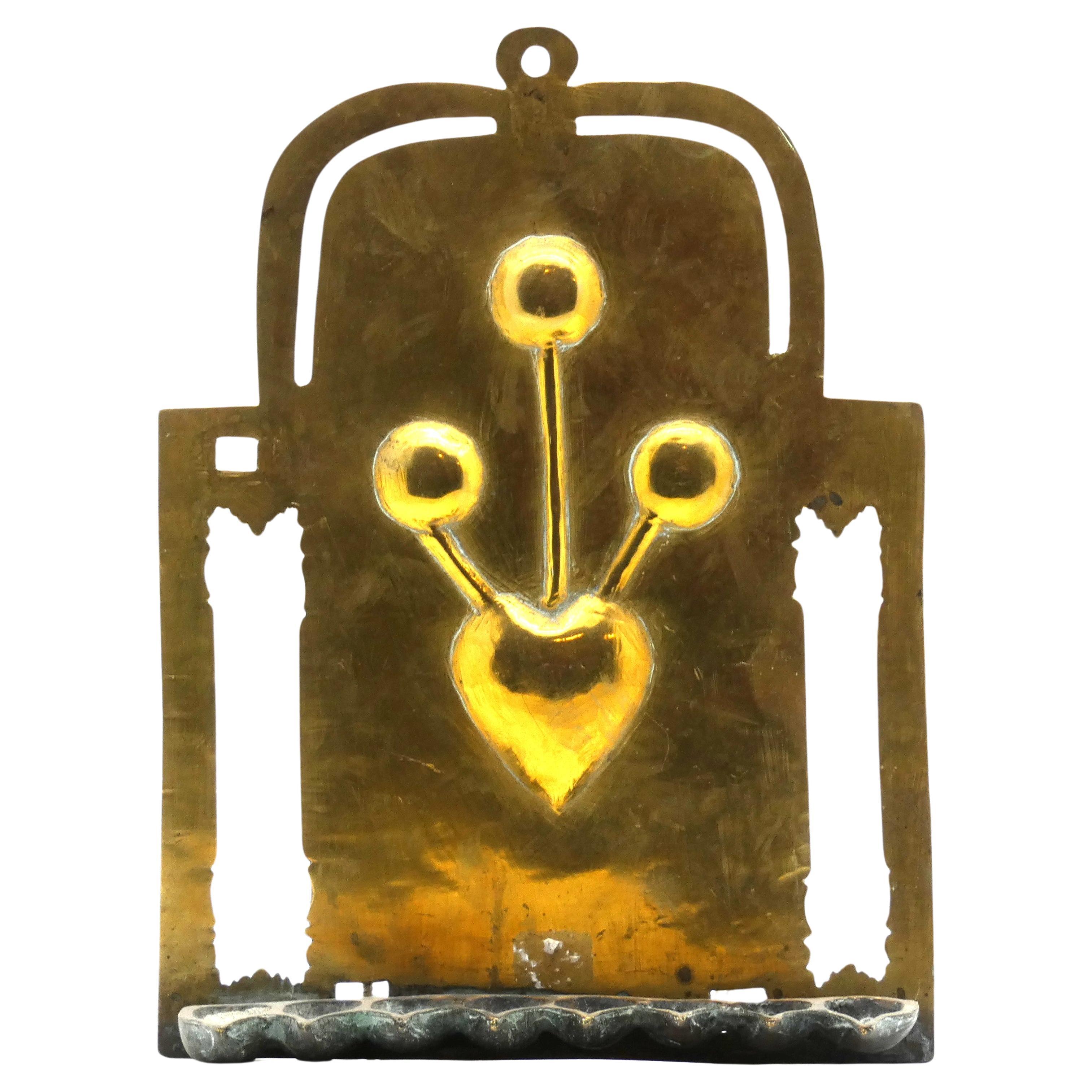 Lampada Hanukkah in ottone, Paesi Bassi, XIX secolo