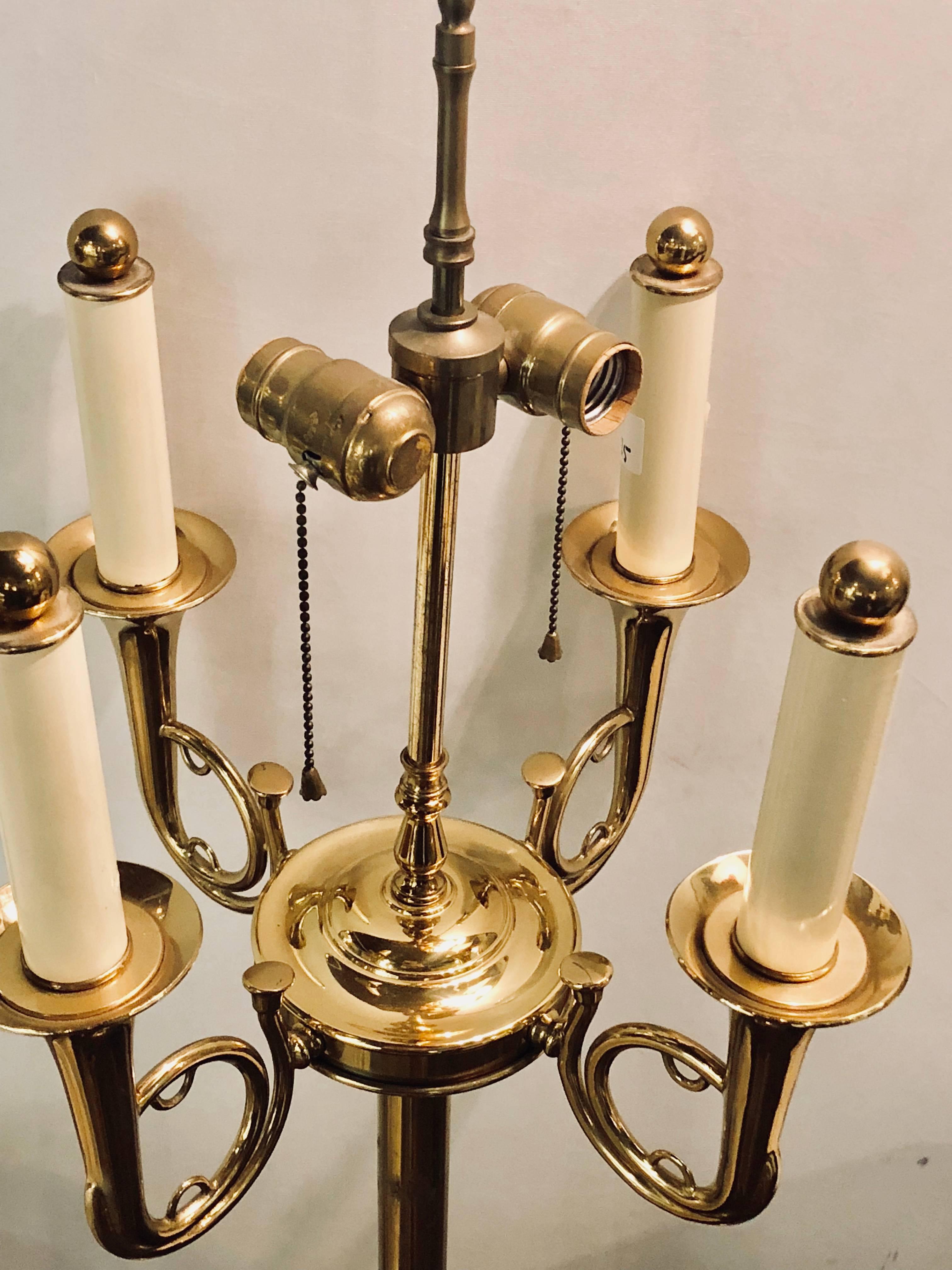 Brass Hollywood Regency Tommi Parzinger Style Trumpet Form Floor Lamp For Sale 2
