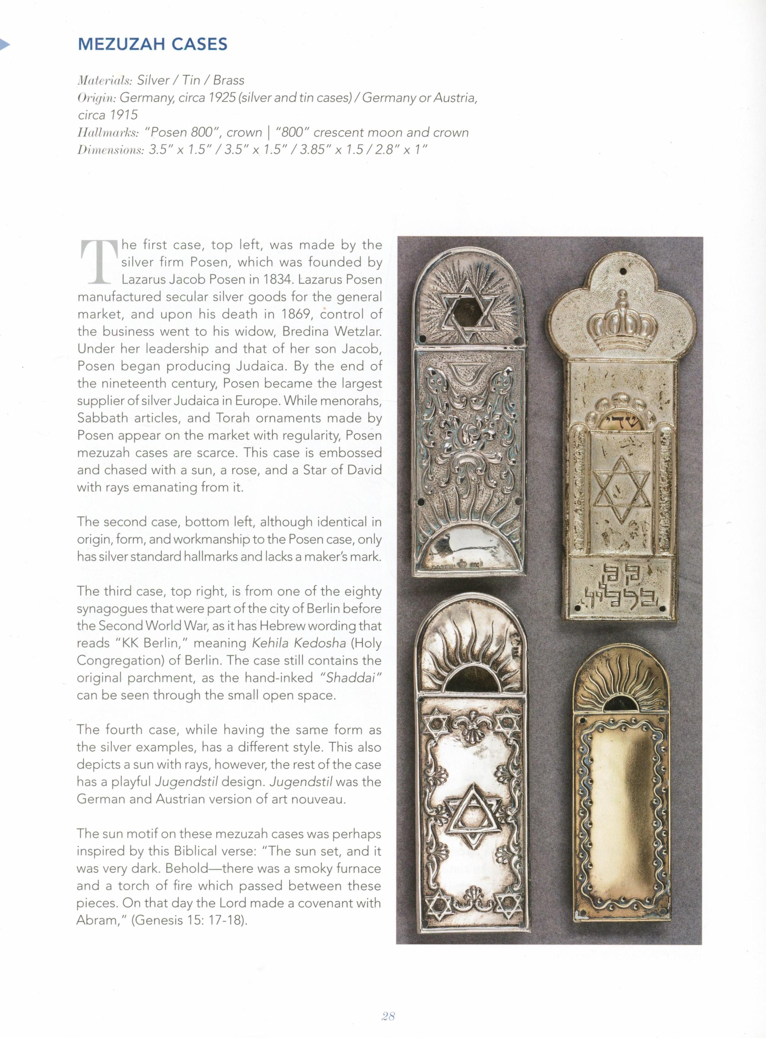 A Brass Mezuzah Case, Germany Circa 1915 2