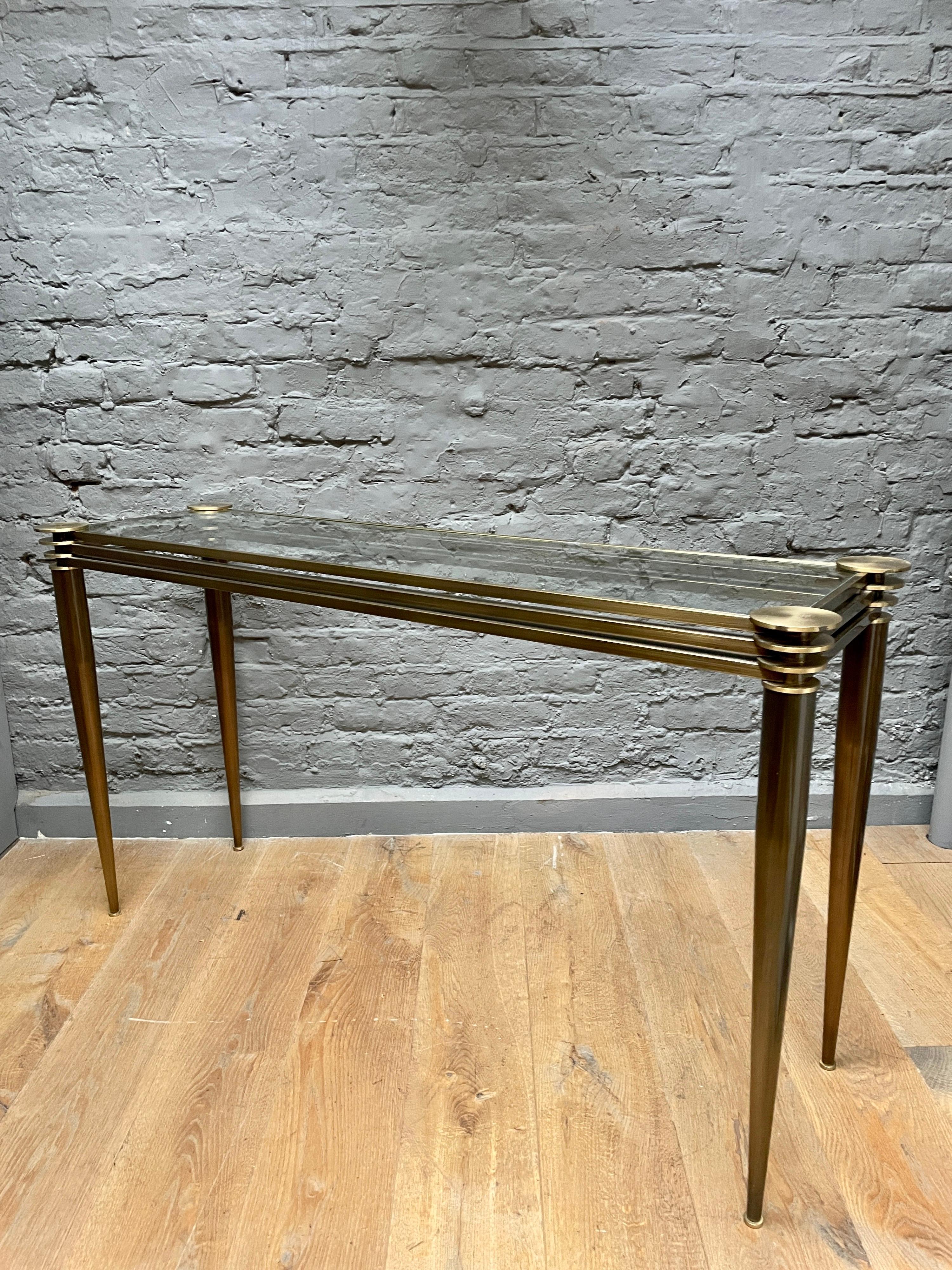 Brass Mid Century Style Console Table 2