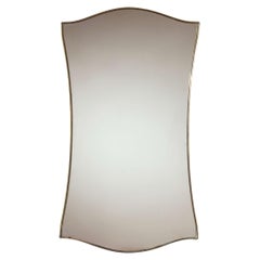 A brass mirror with brass frame and mirrored glass, Italy, 1960s