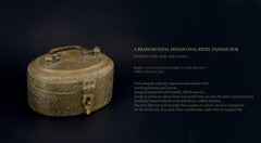 A Brass Mughal Indian Oval Betel Pandan Box