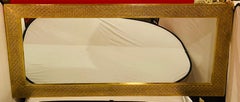 Modern Brass Floor or Console Mirror Hand Hammered Diamond Riveted Design
