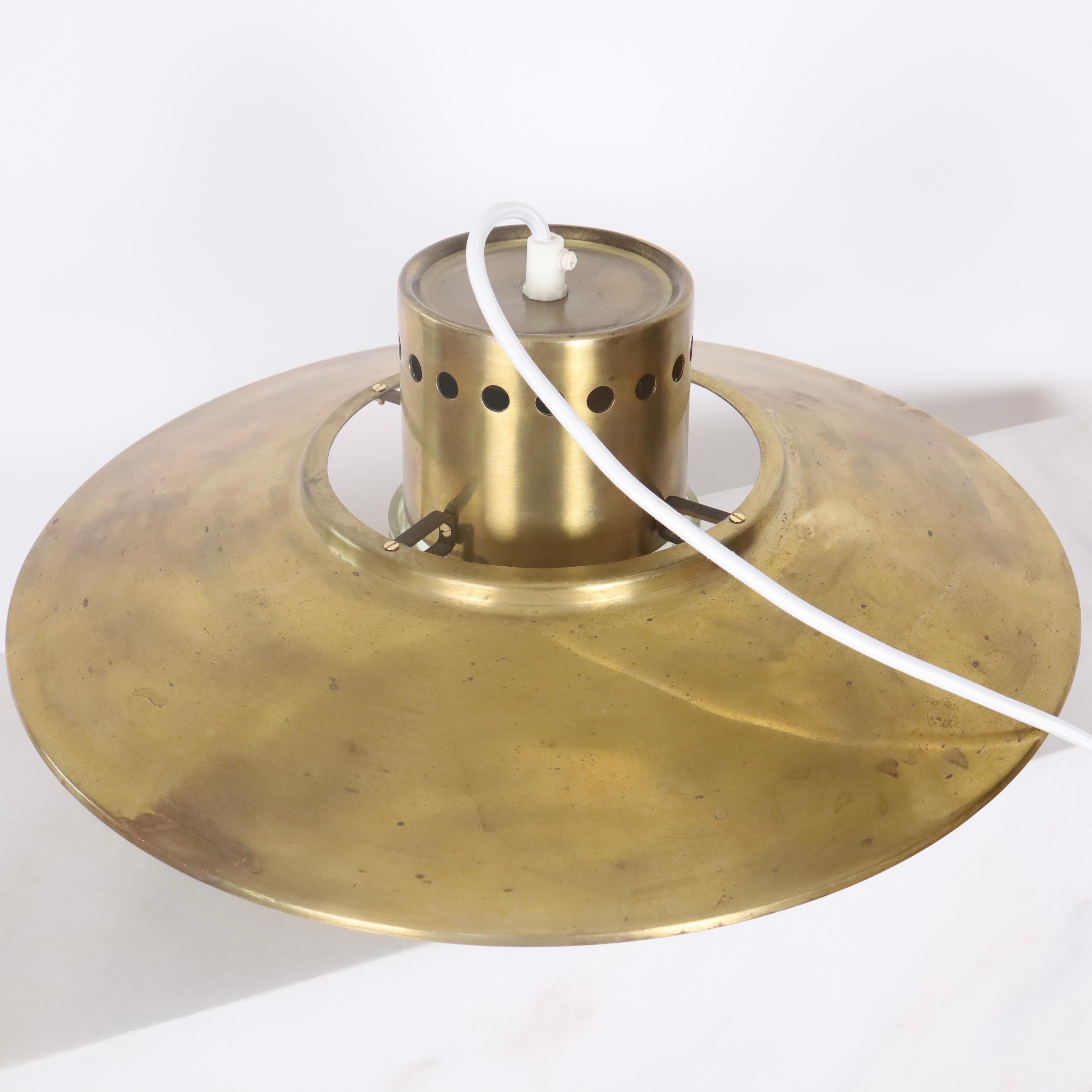 A brass pendant light by Svend Aage Holm Sorensen, 1960s, Denmark For Sale 2