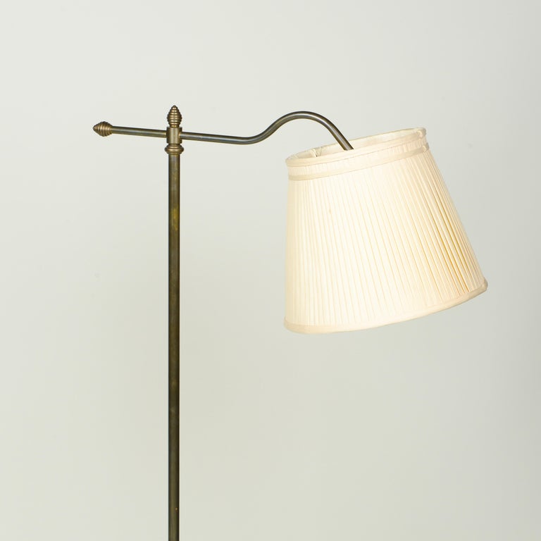 A Brass Reading Floor Lamp For Sale at 1stDibs