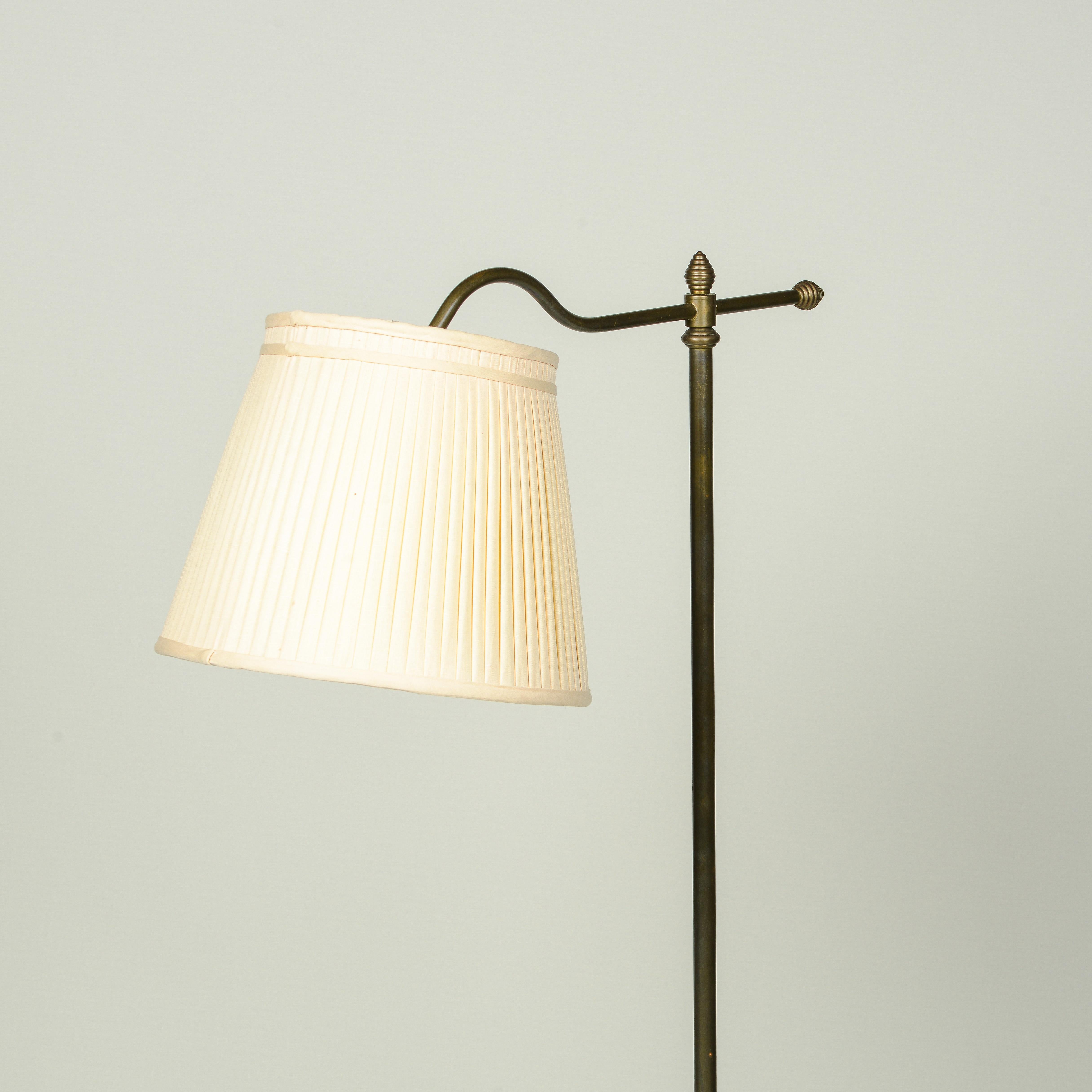 A Brass Reading Floor Lamp In Good Condition In New York, NY